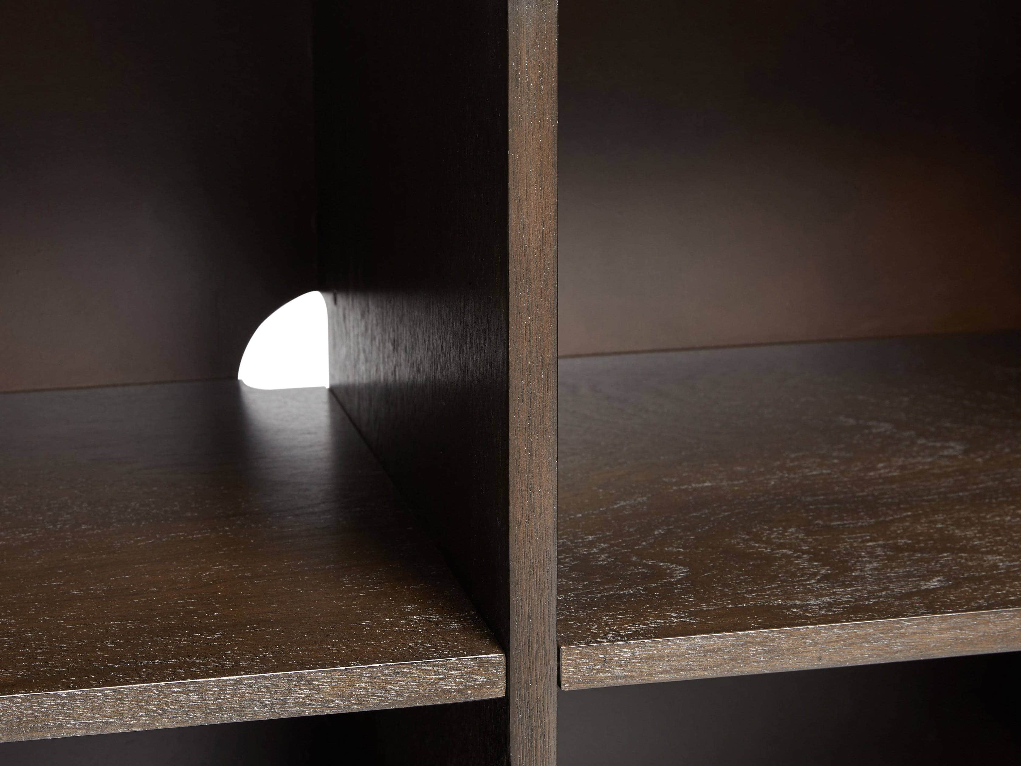 Geometric Media Cabinet in Jepara Espresso