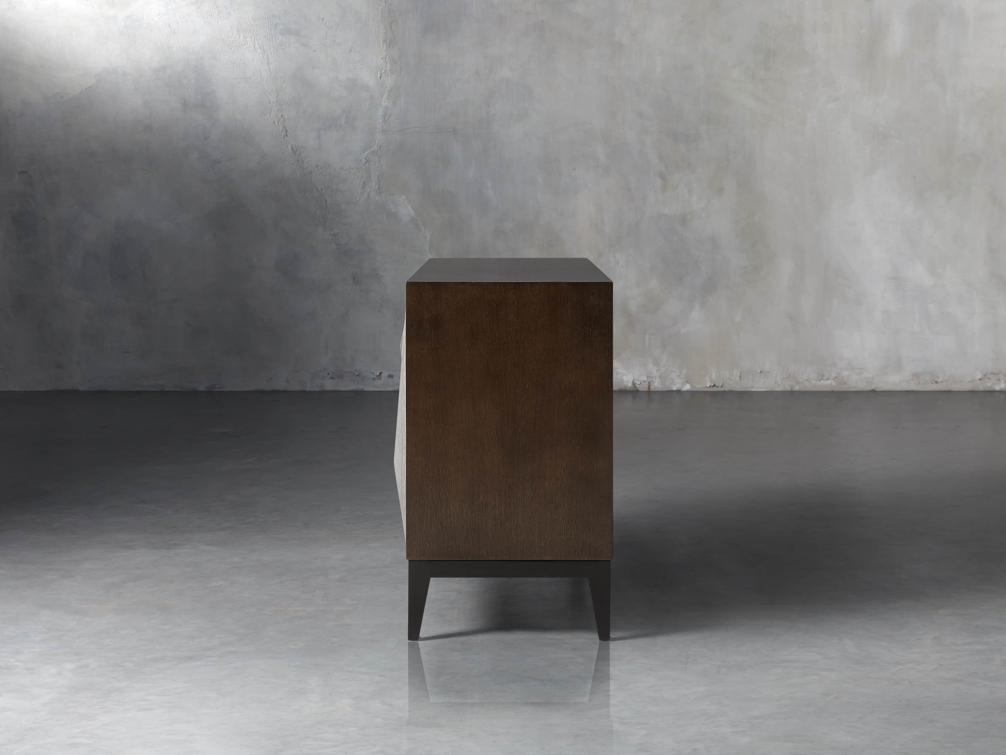 Geometric Media Cabinet in Jepara Espresso