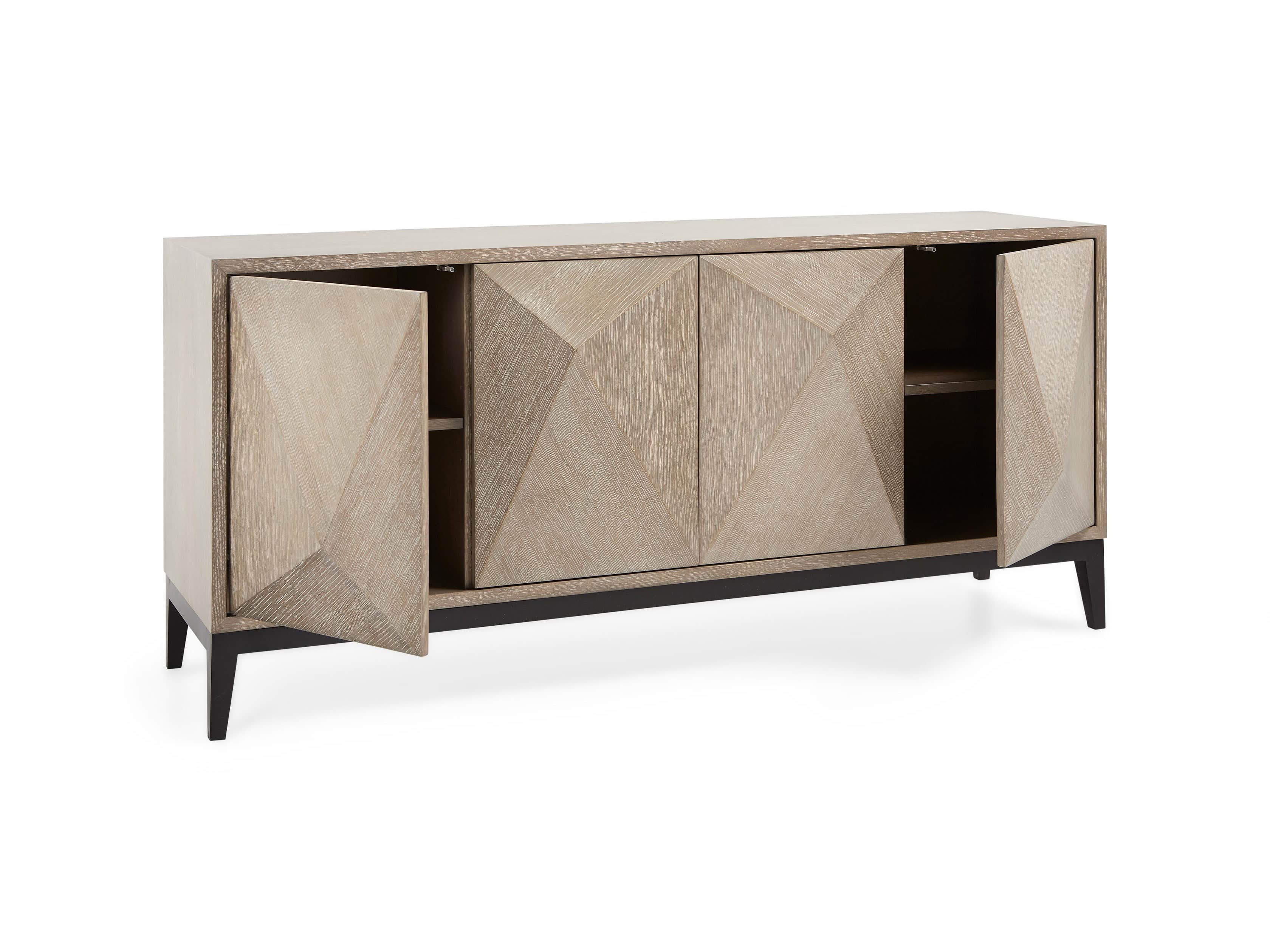 Geometric 69" Media Cabinet in Jepara Natural