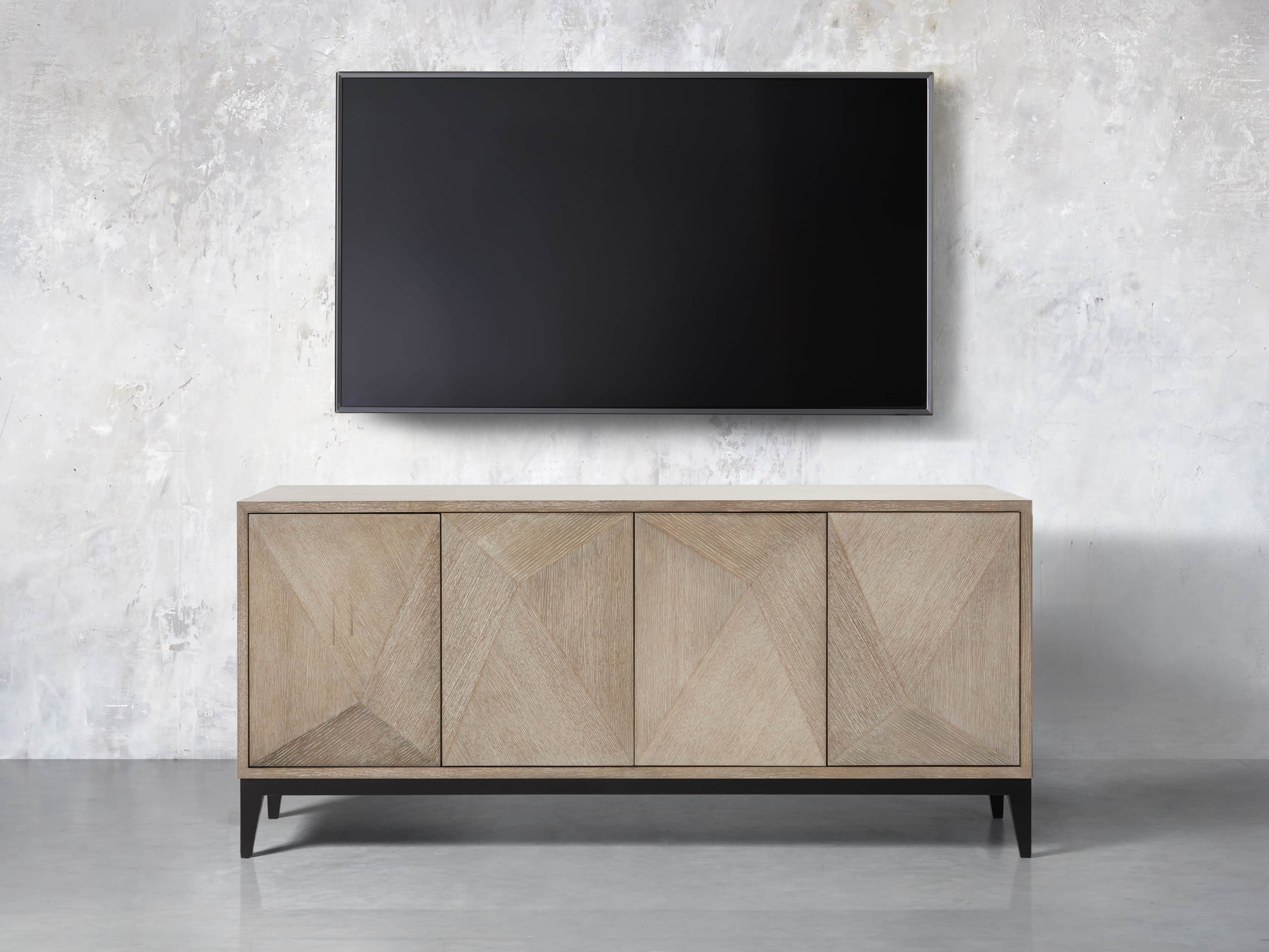 Geometric 69" Media Cabinet in Jepara Natural