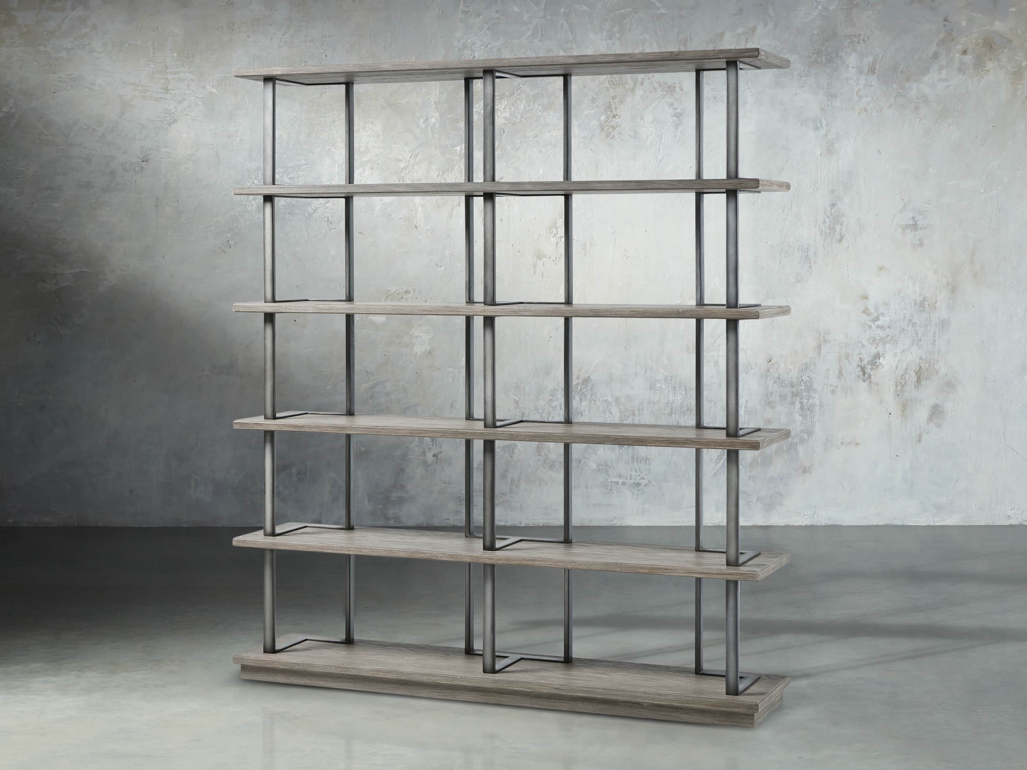 Madison 70" Double Bookcase in Stone on Ash, slide 2 of 7