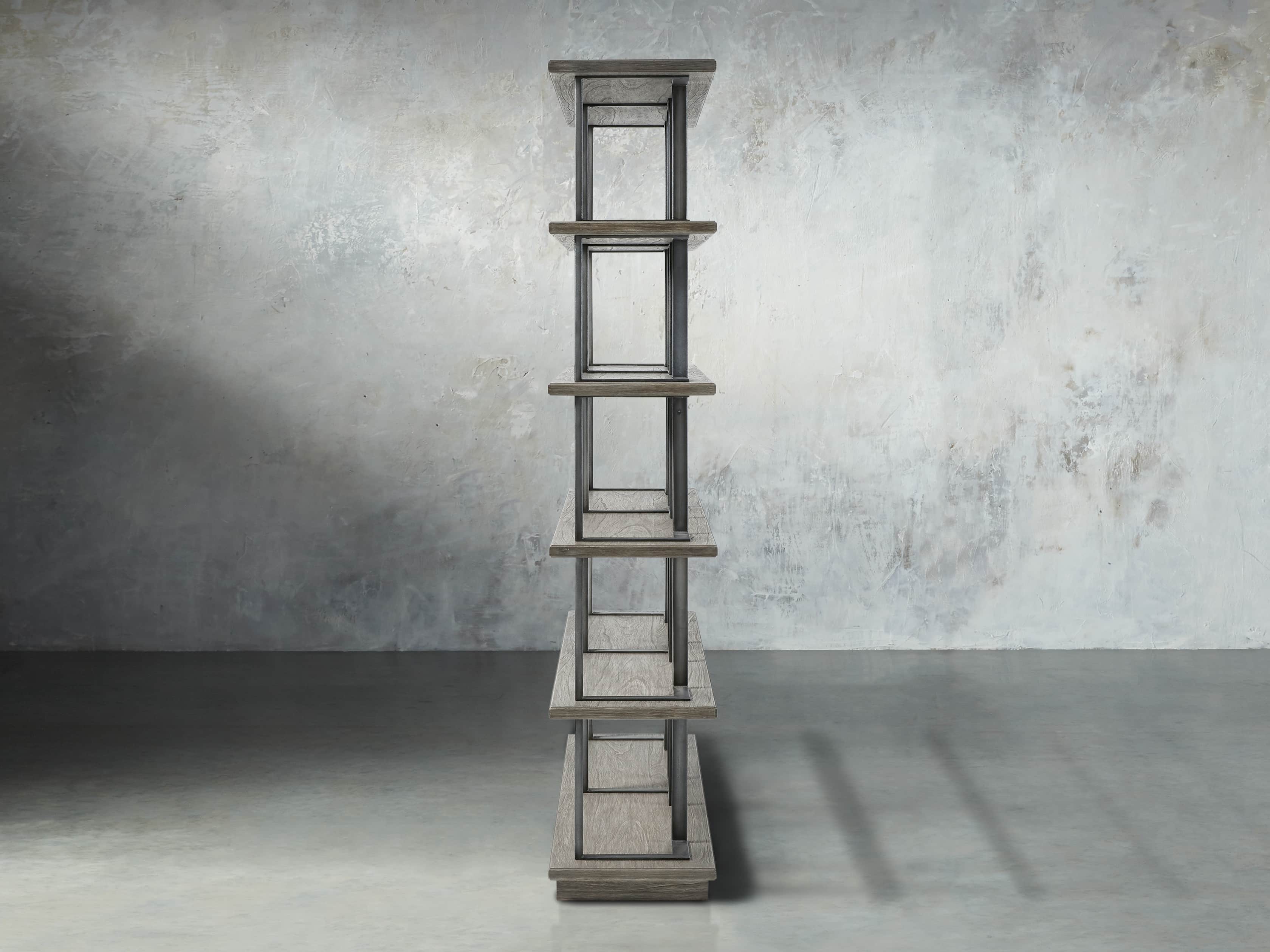 Madison 70" Double Bookcase in Stone on Ash, slide 3 of 7
