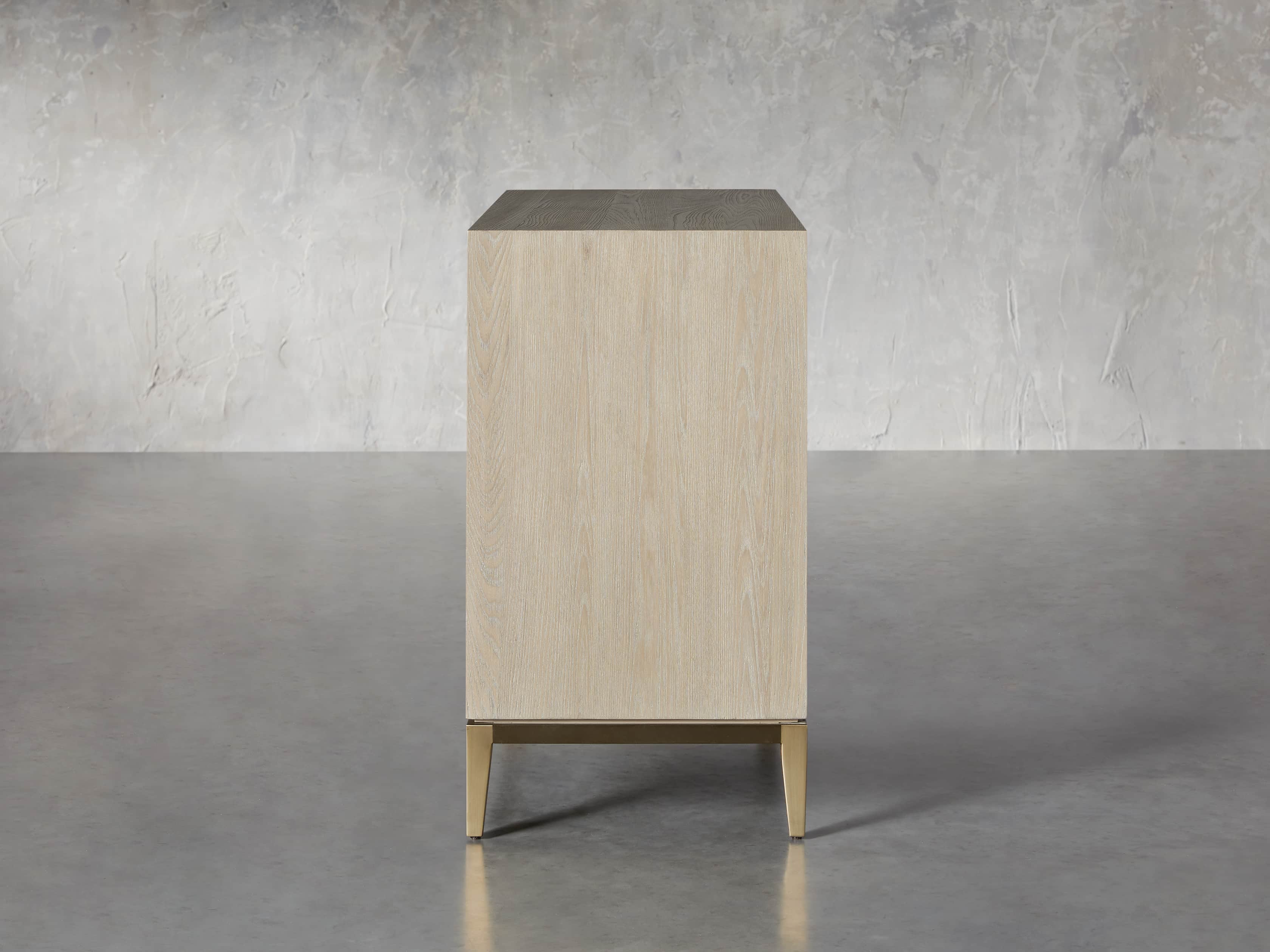 Malone 43" Two Door Cabinet with Glass Doors in Shagreen Bone, slide 4 of 8