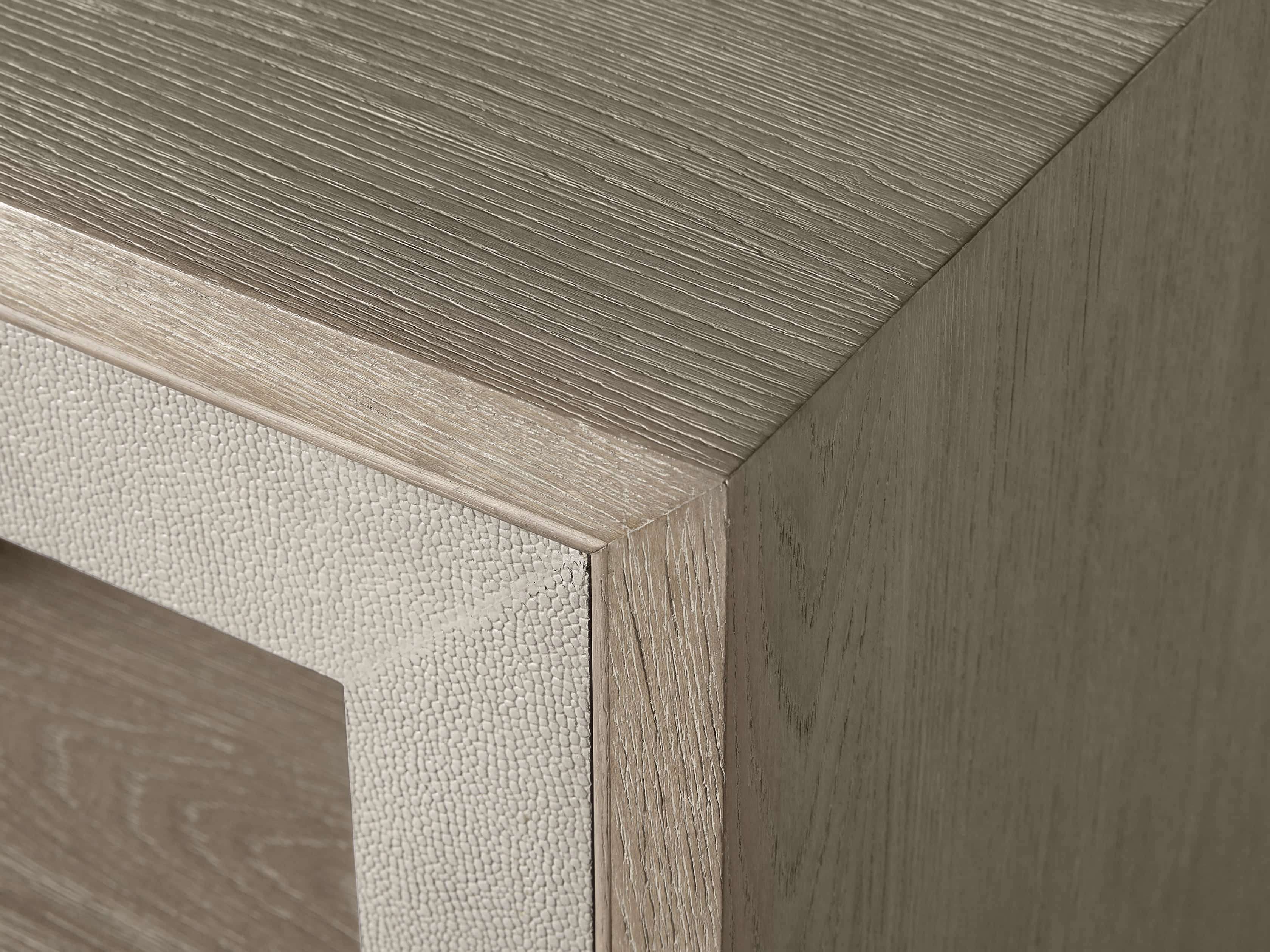 Malone 43" Two Door Cabinet with Glass Doors in Shagreen Bone, slide 6 of 8
