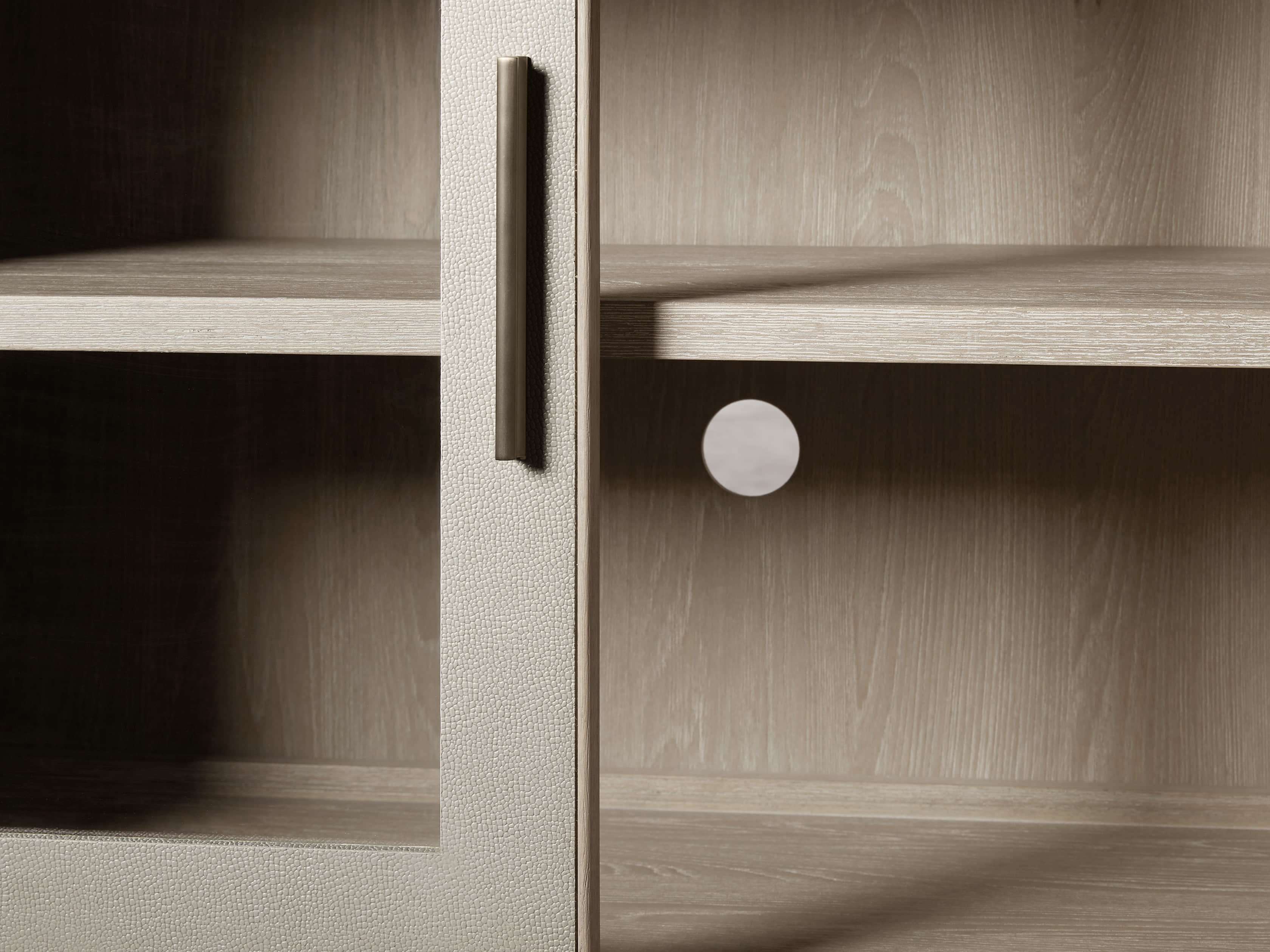 Malone 43" Two Door Cabinet with Glass Doors in Shagreen Bone, slide 5 of 8