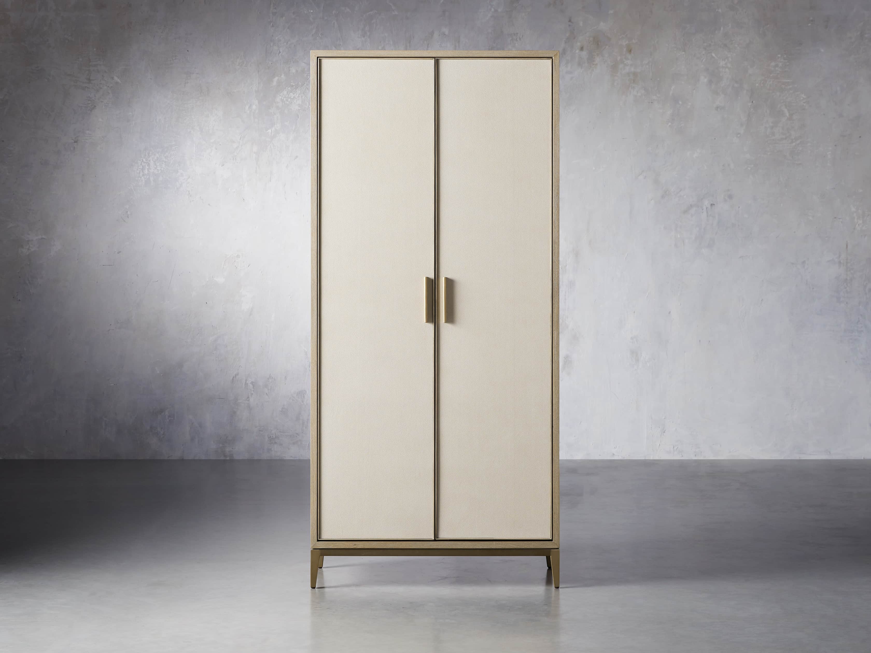 Malone 38" Display Cabinet in Shagreen Bone, slide 1 of 9