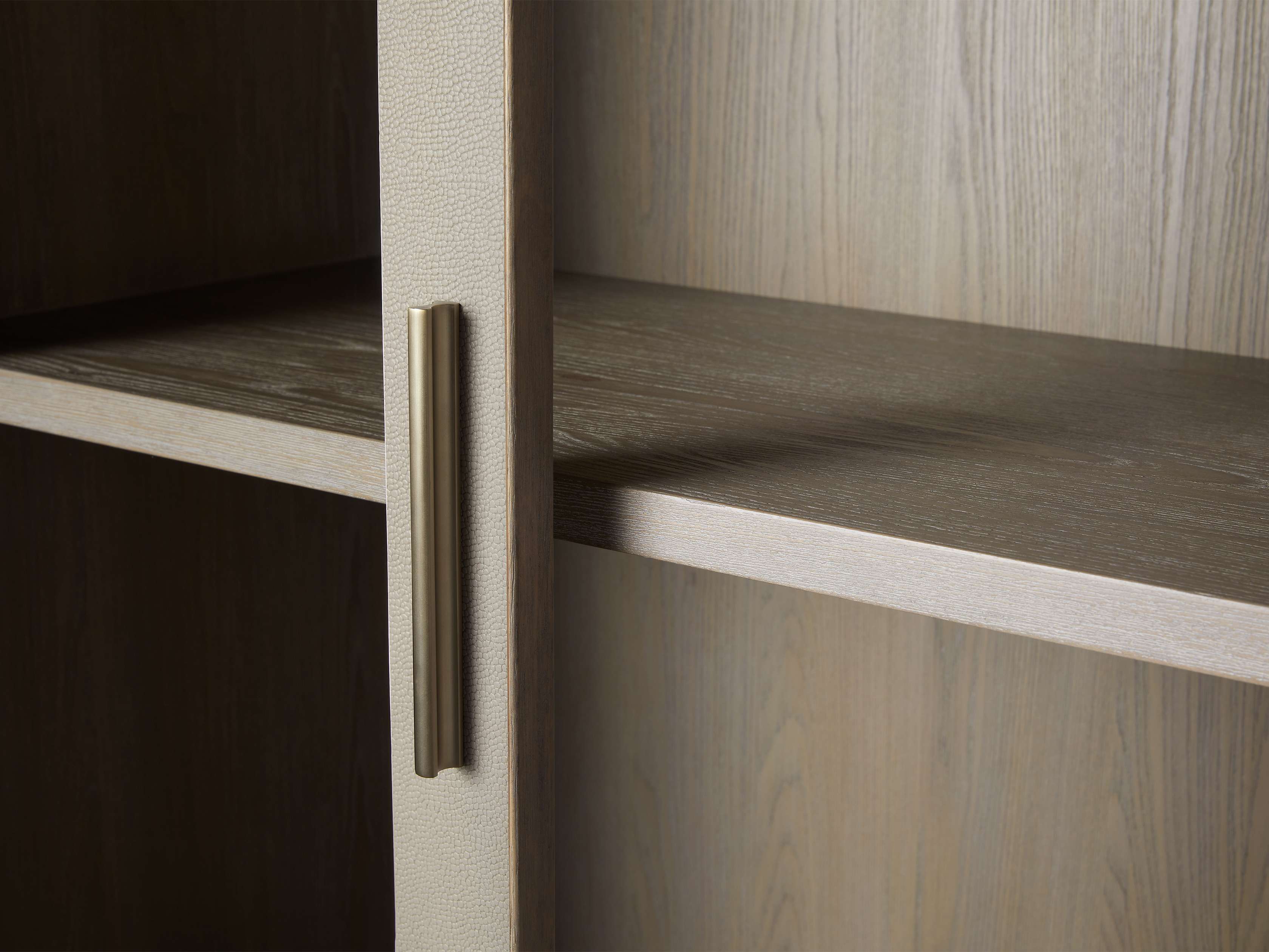 Malone 38" Display Cabinet with Glass Doors in Shagreen Bone, slide 5 of 8