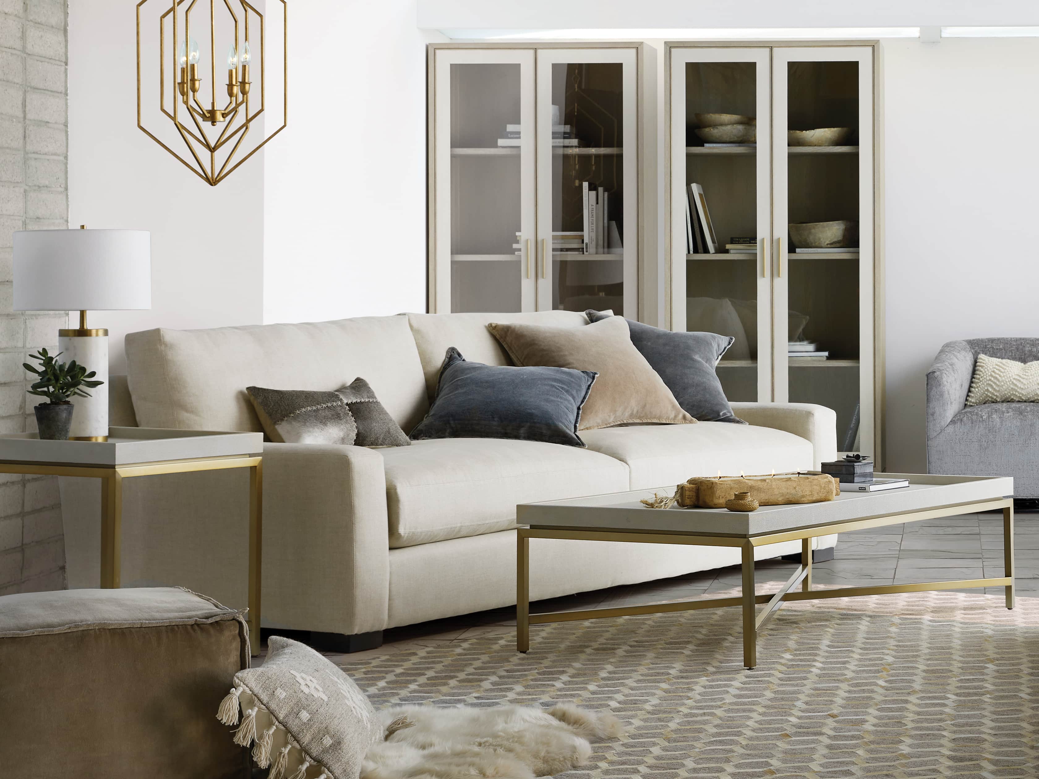 Malone 38" Display Cabinet with Glass Doors in Shagreen Bone, slide 6 of 8