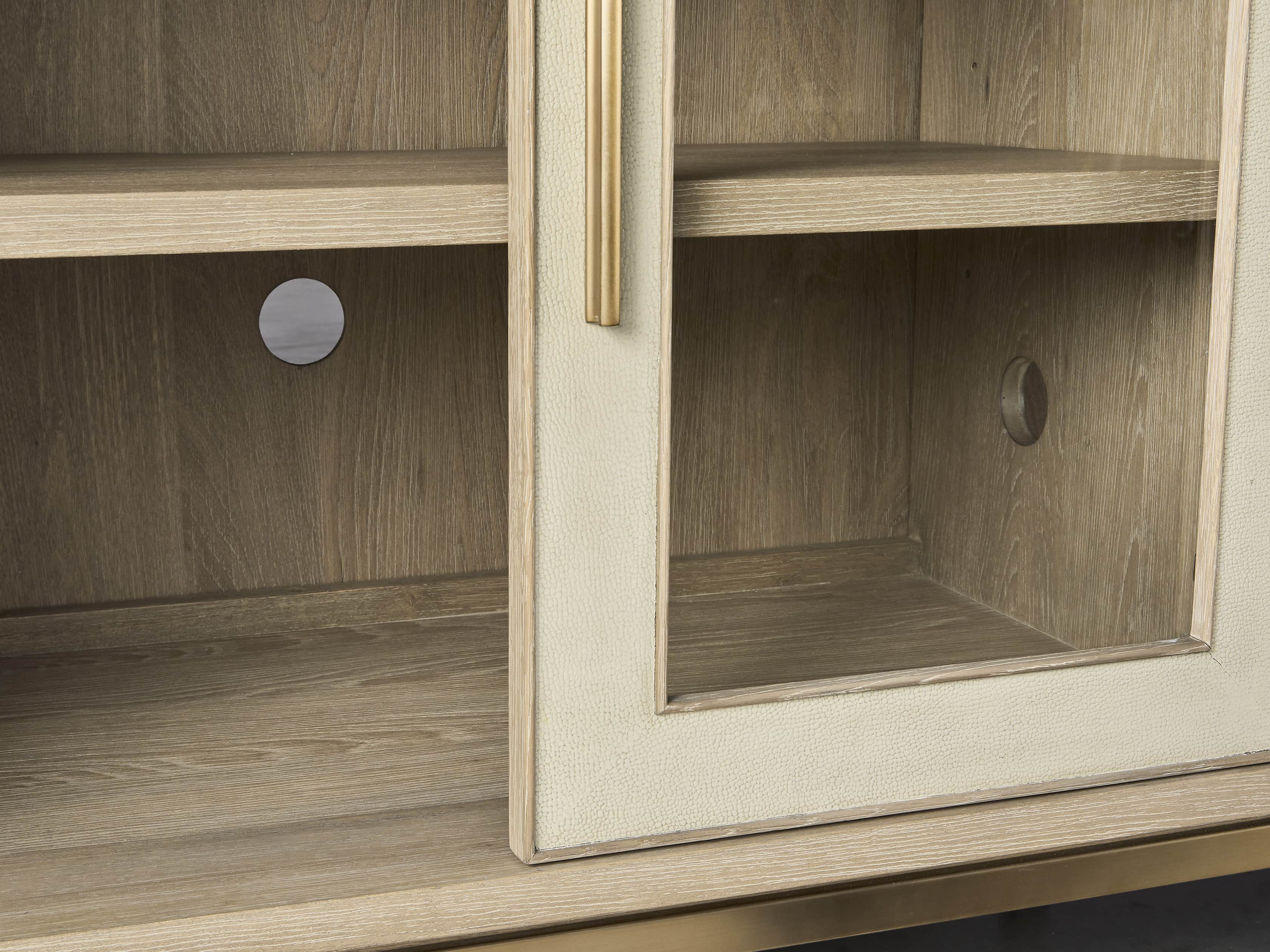 Malone 71" Media Console with Glass Doors in Shagreen Bone, slide 7 of 10