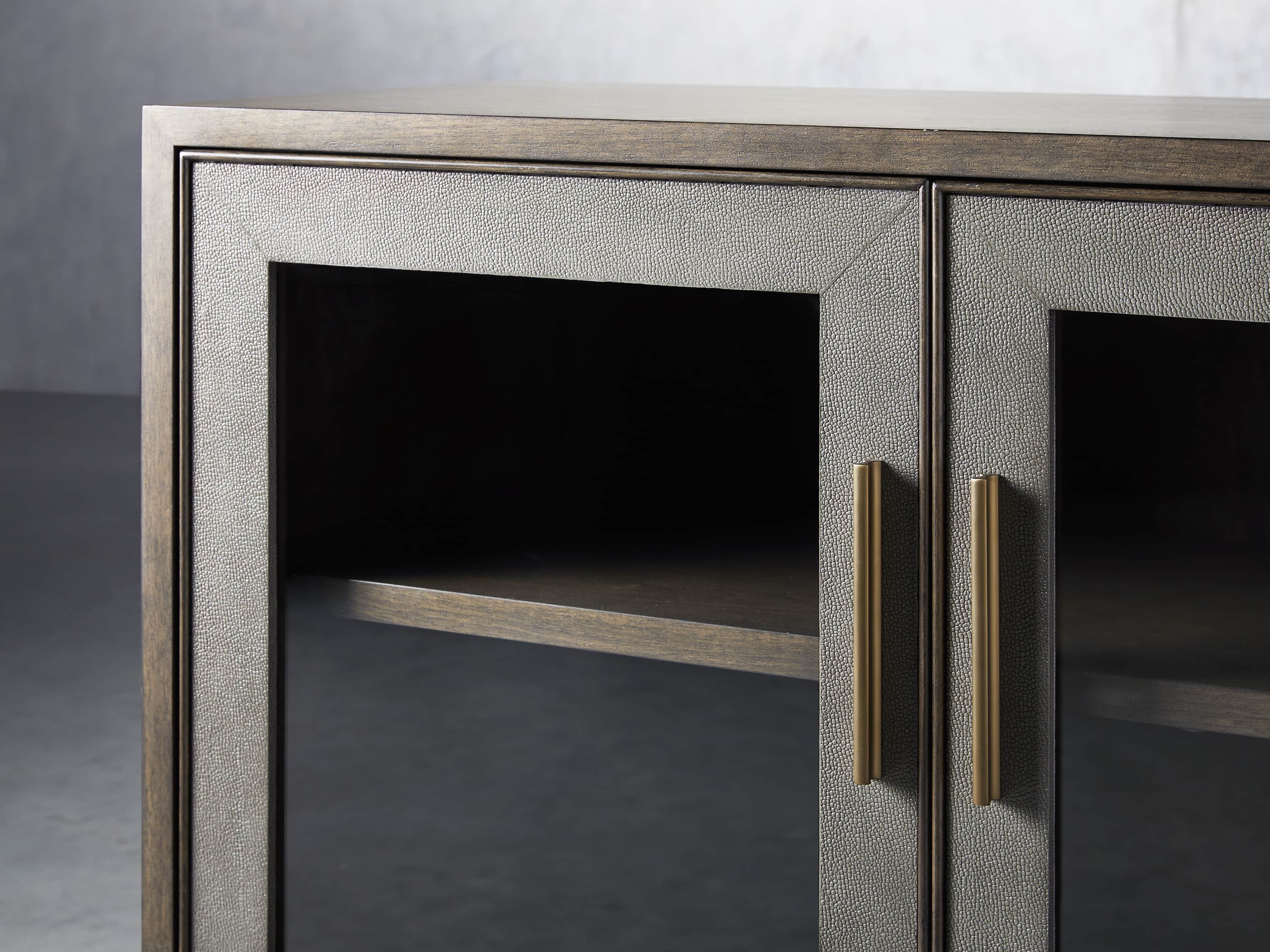 Malone 43" Two Door Cabinet with Glass Doors in Dark Walnut, slide 5 of 7