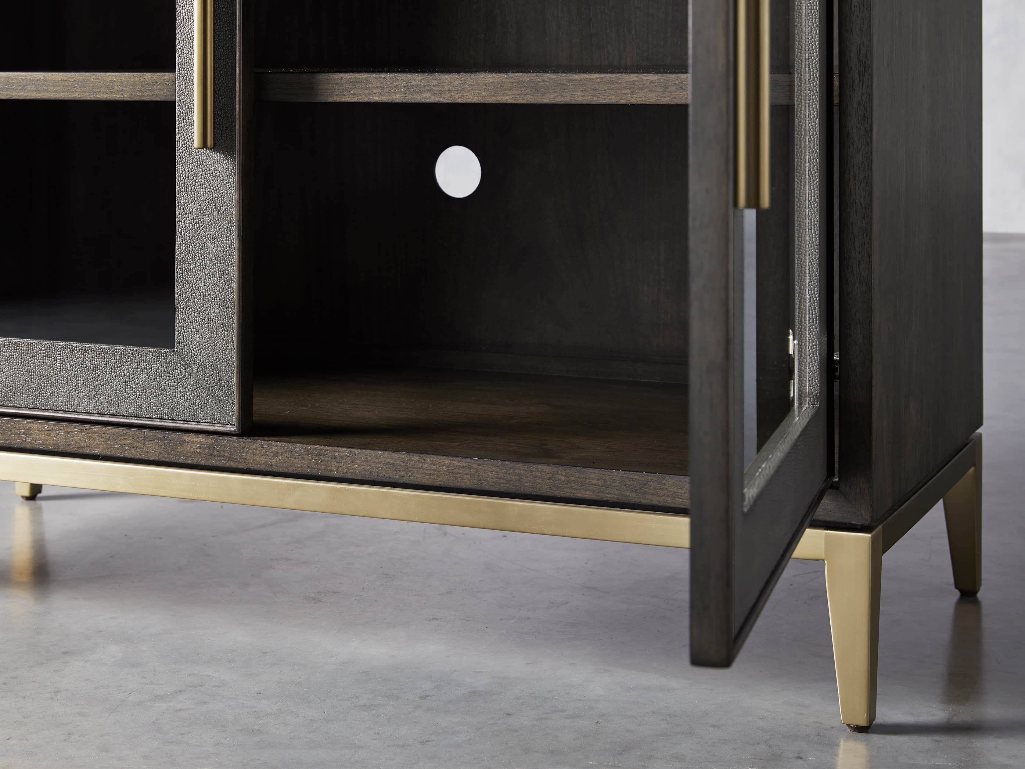 Malone 43" Two Door Cabinet with Glass Doors in Dark Walnut, slide 4 of 7