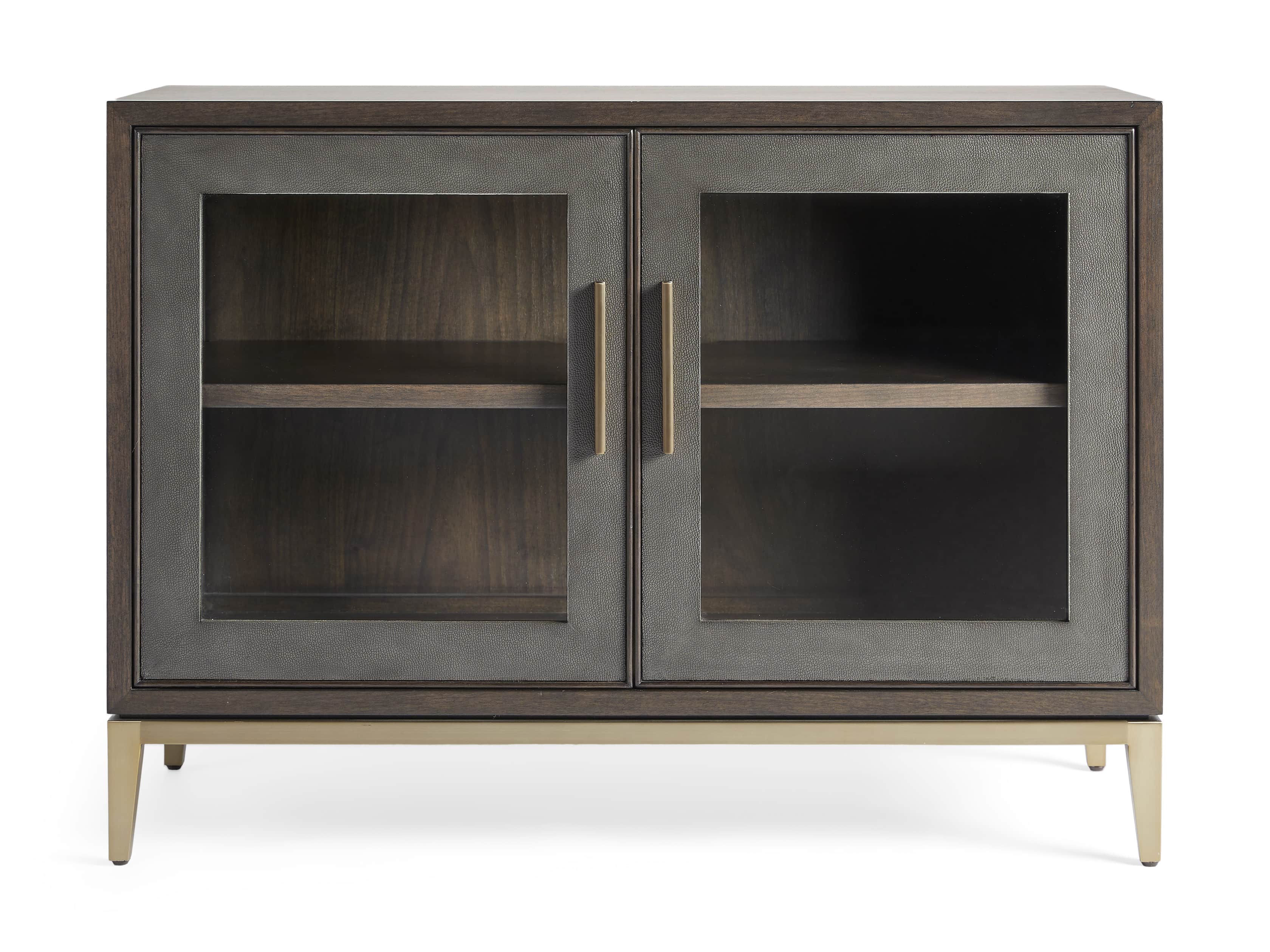 Malone 43" Two Door Cabinet with Glass Doors in Dark Walnut, slide 7 of 7
