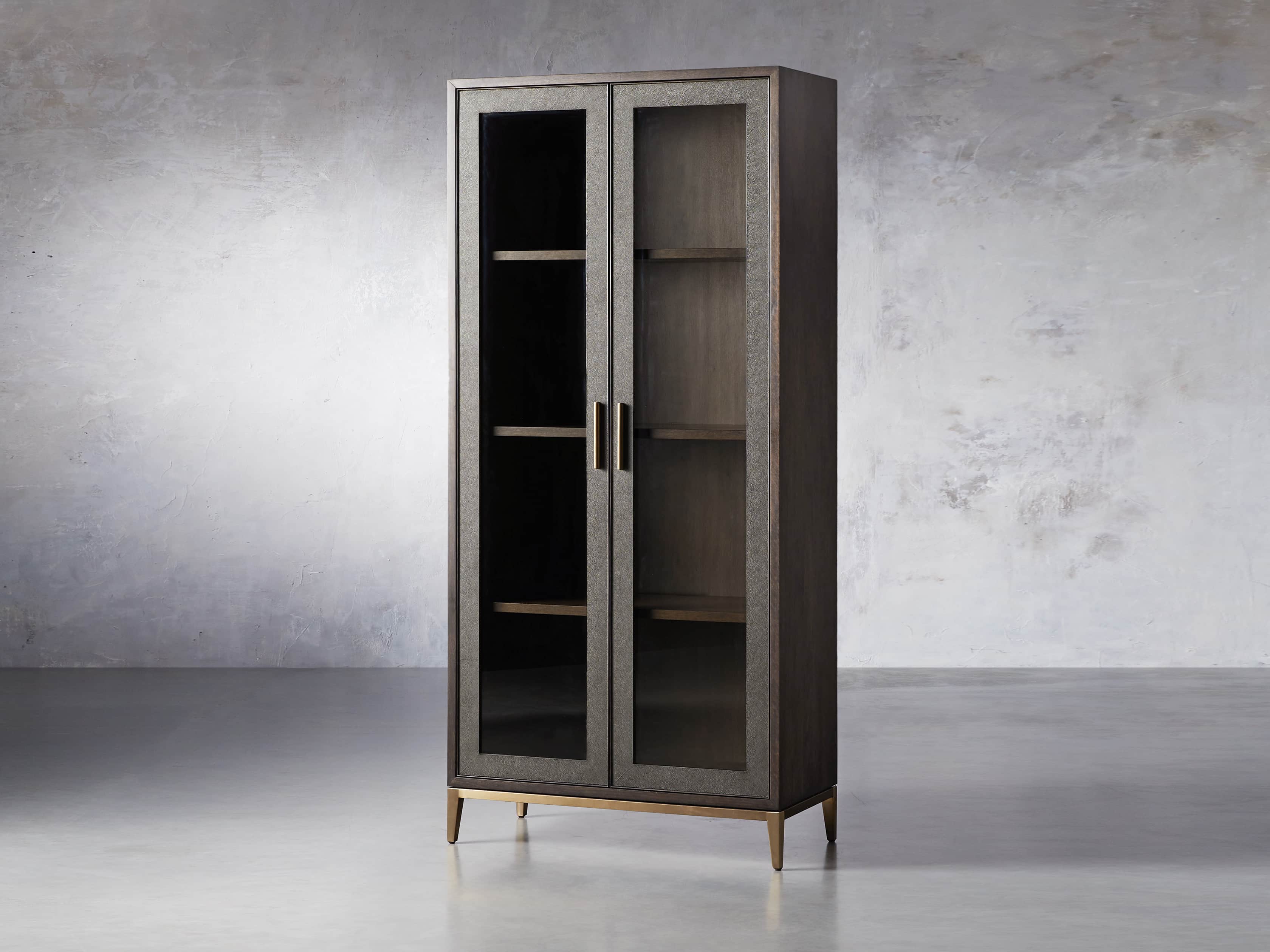 Malone 38" Display Cabinet with Glass Doors in Dark Walnut, slide 2 of 8