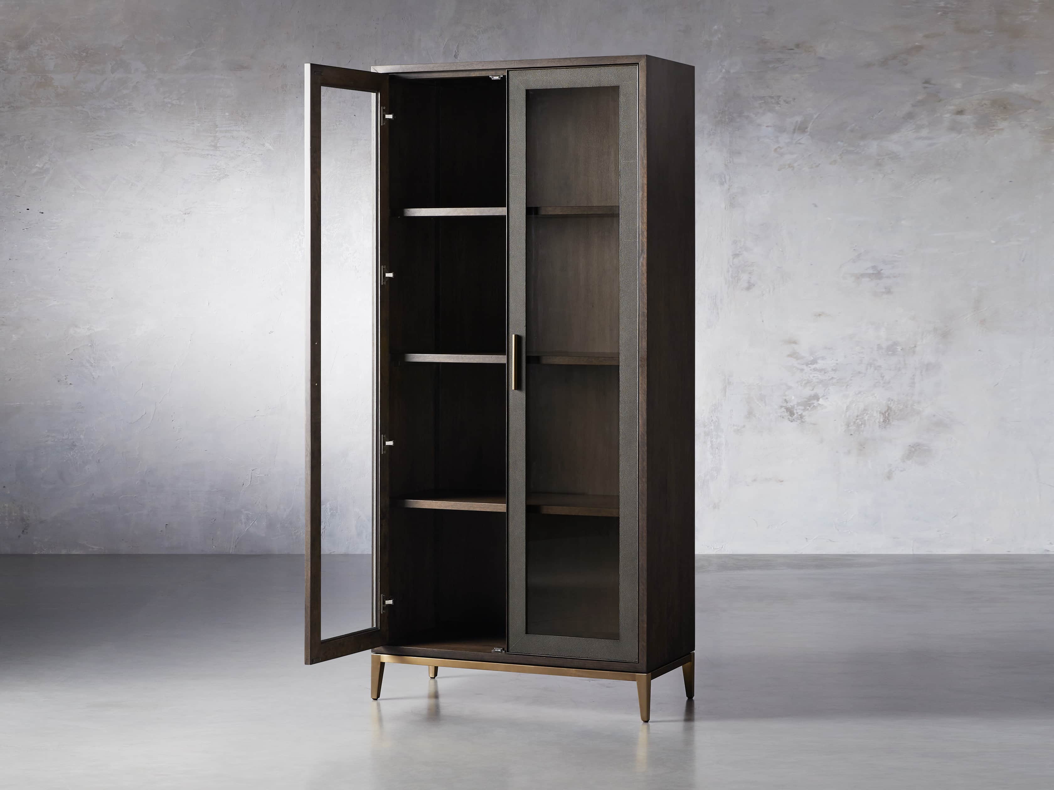 Malone 38" Display Cabinet with Glass Doors in Dark Walnut, slide 3 of 8