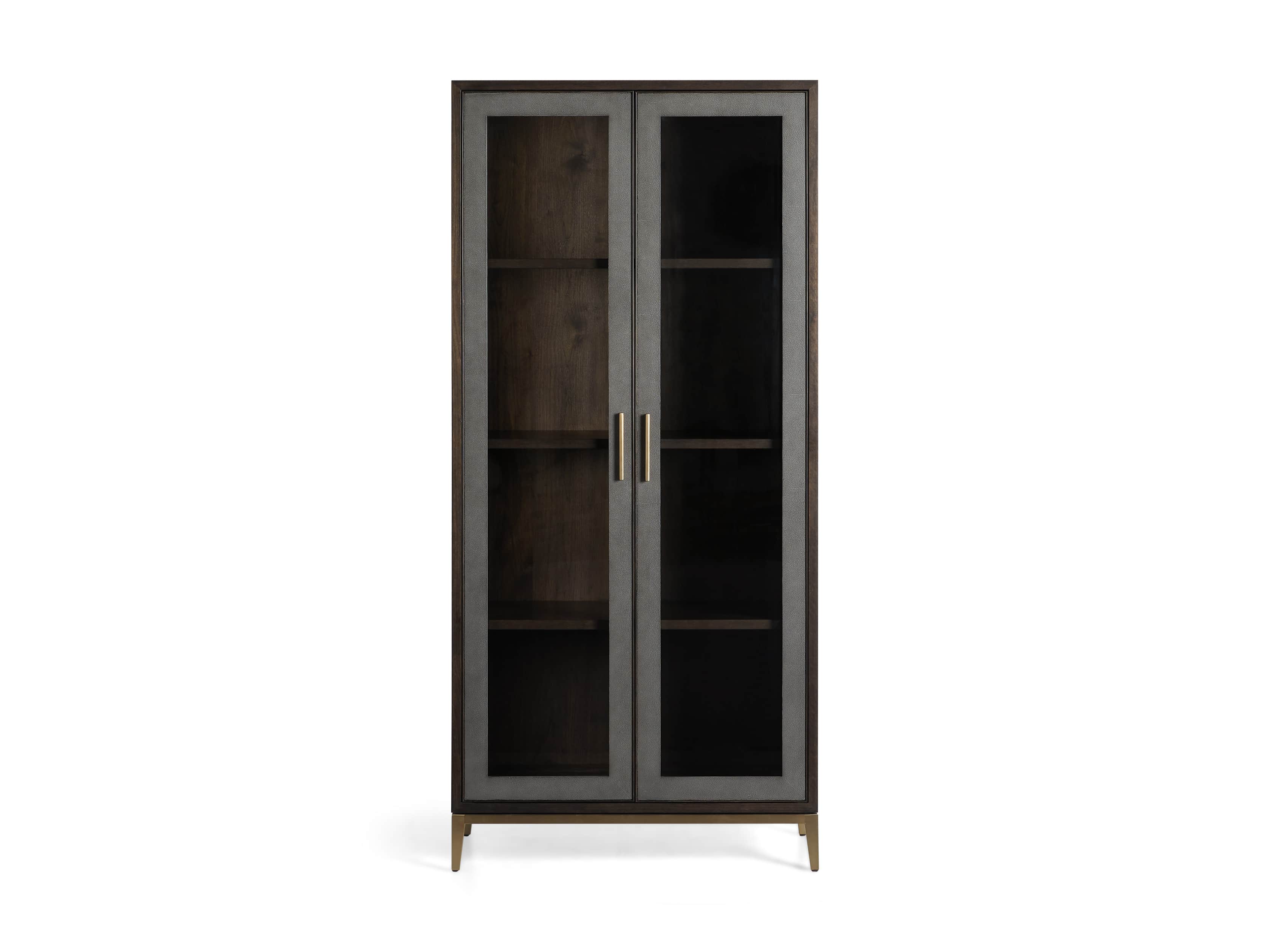 Malone 38" Display Cabinet with Glass Doors in Dark Walnut, slide 7 of 8