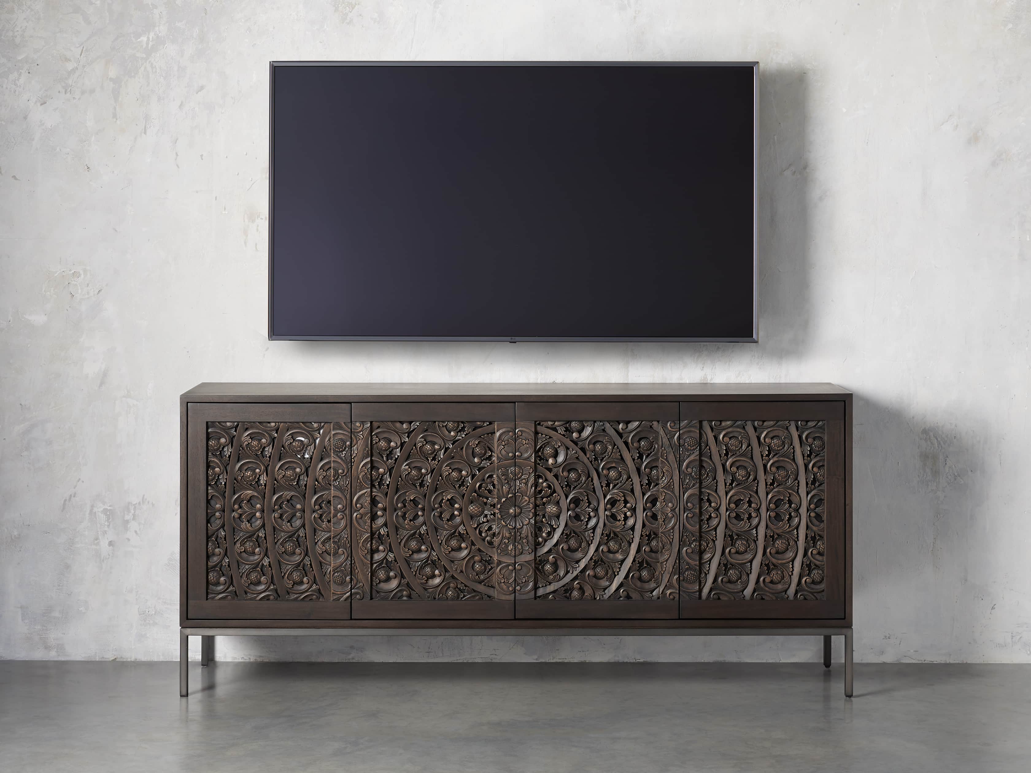Mandara 71" Media Console in Jepara Brown