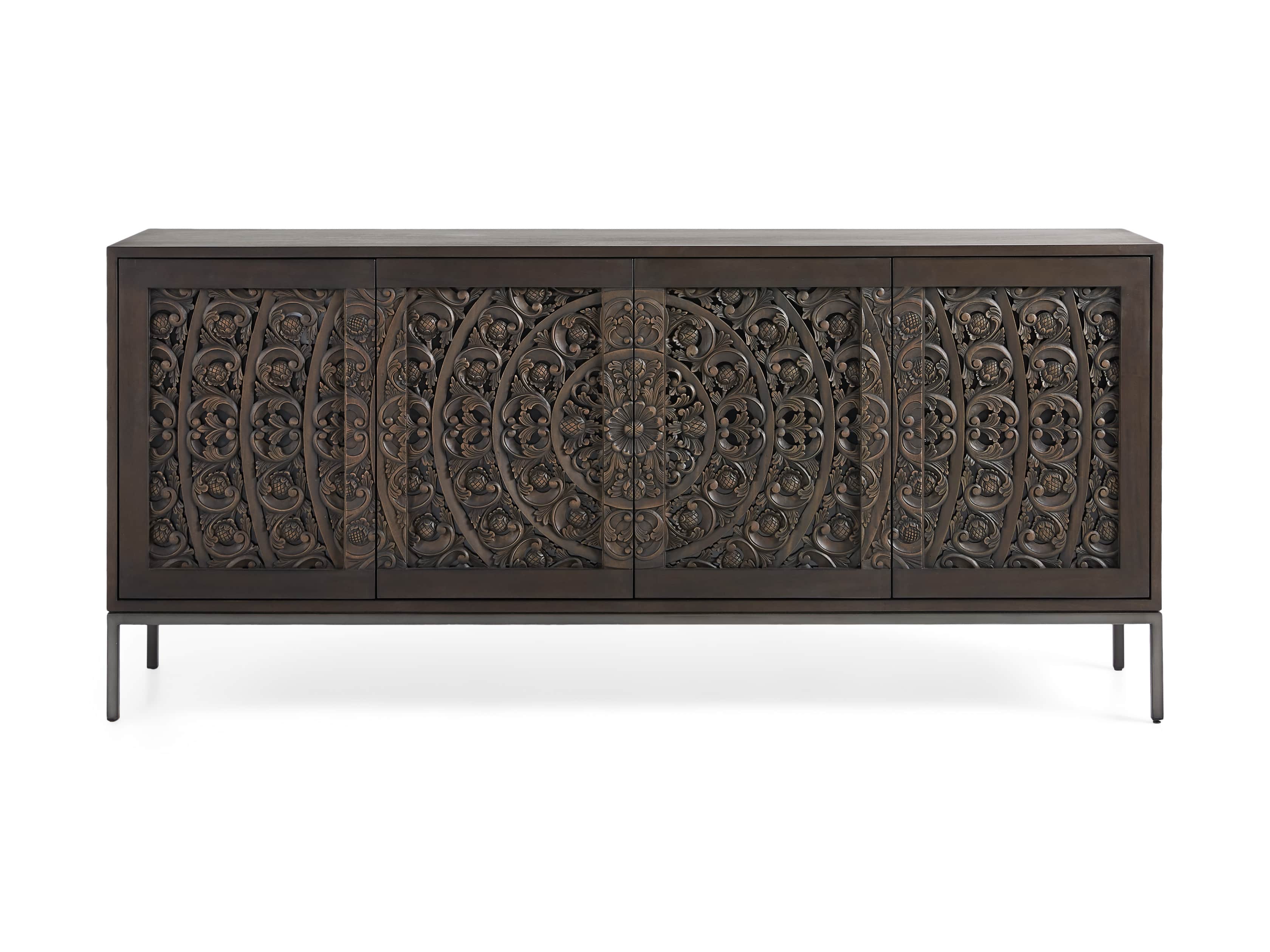 Mandara 71" Media Console in Jepara Brown