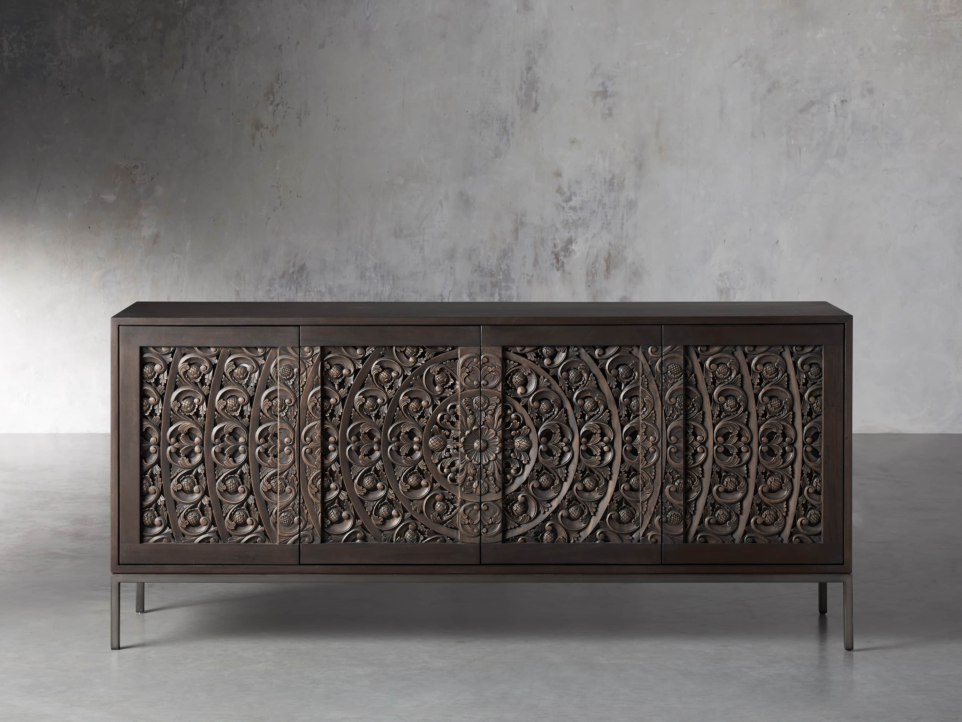 Mandara 71" Media Console in Jepara Brown