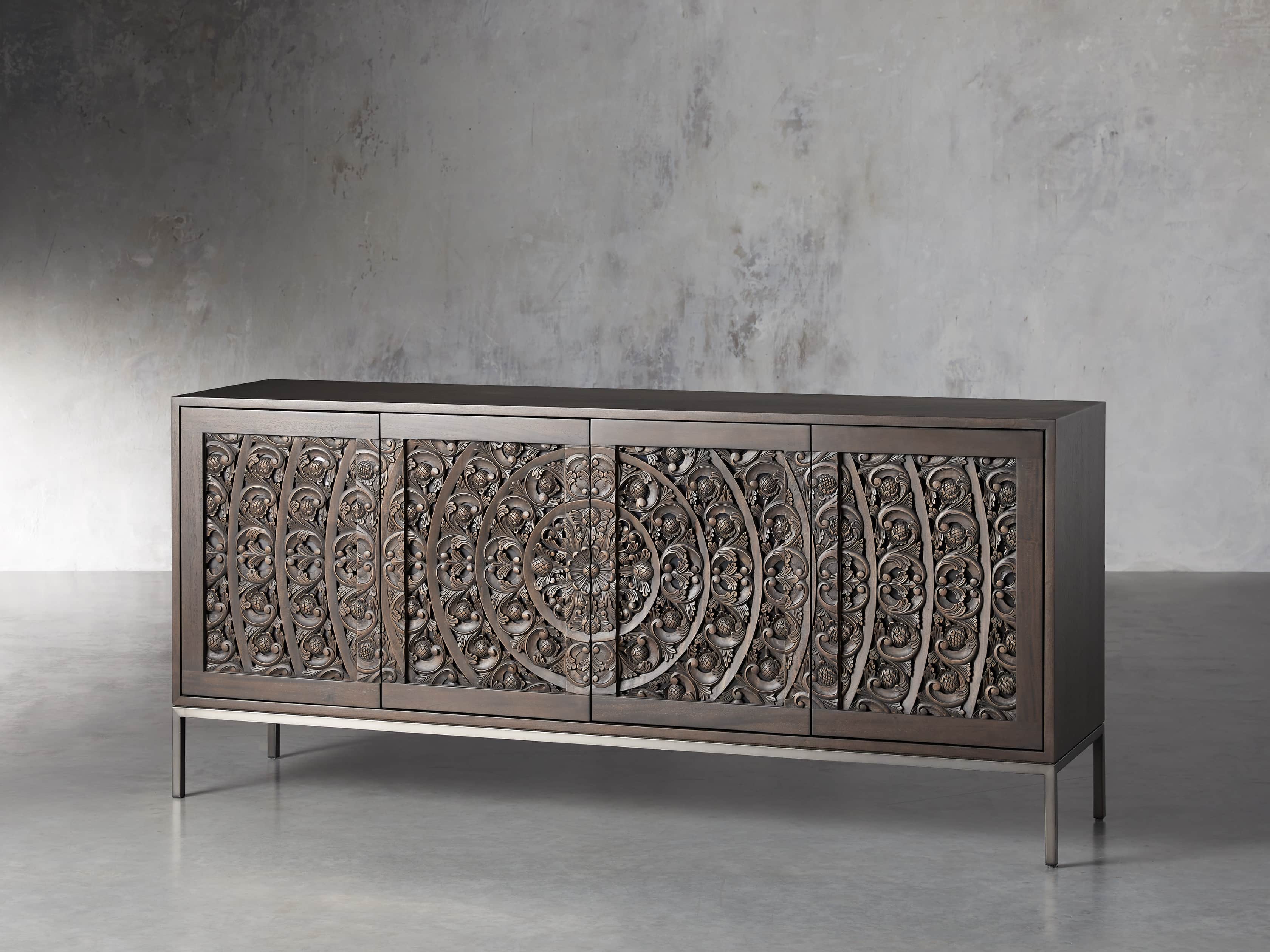 Mandara 71" Media Console in Jepara Brown