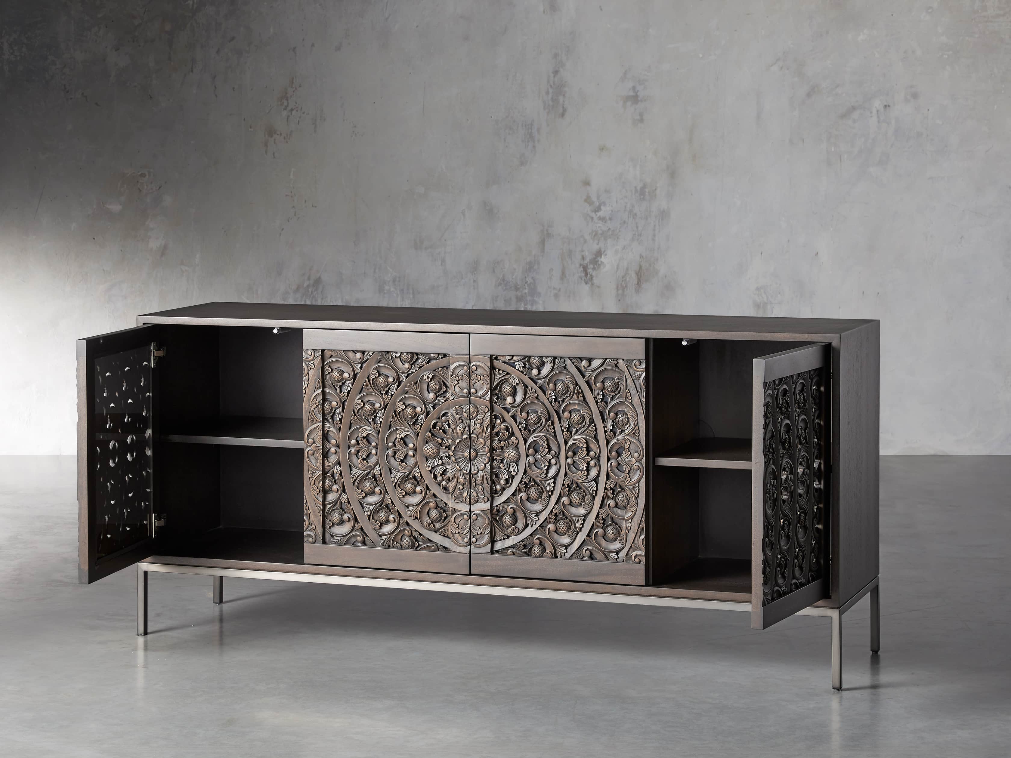 Mandara 71" Media Console in Jepara Brown