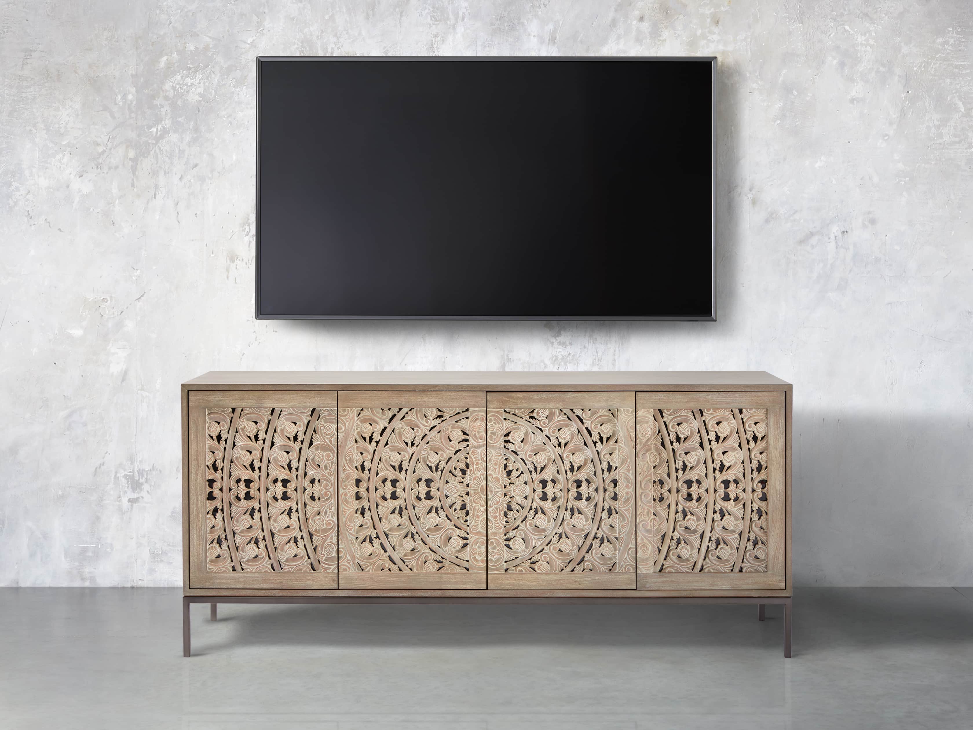 Mandara 71” Media Console in Jepara Natural