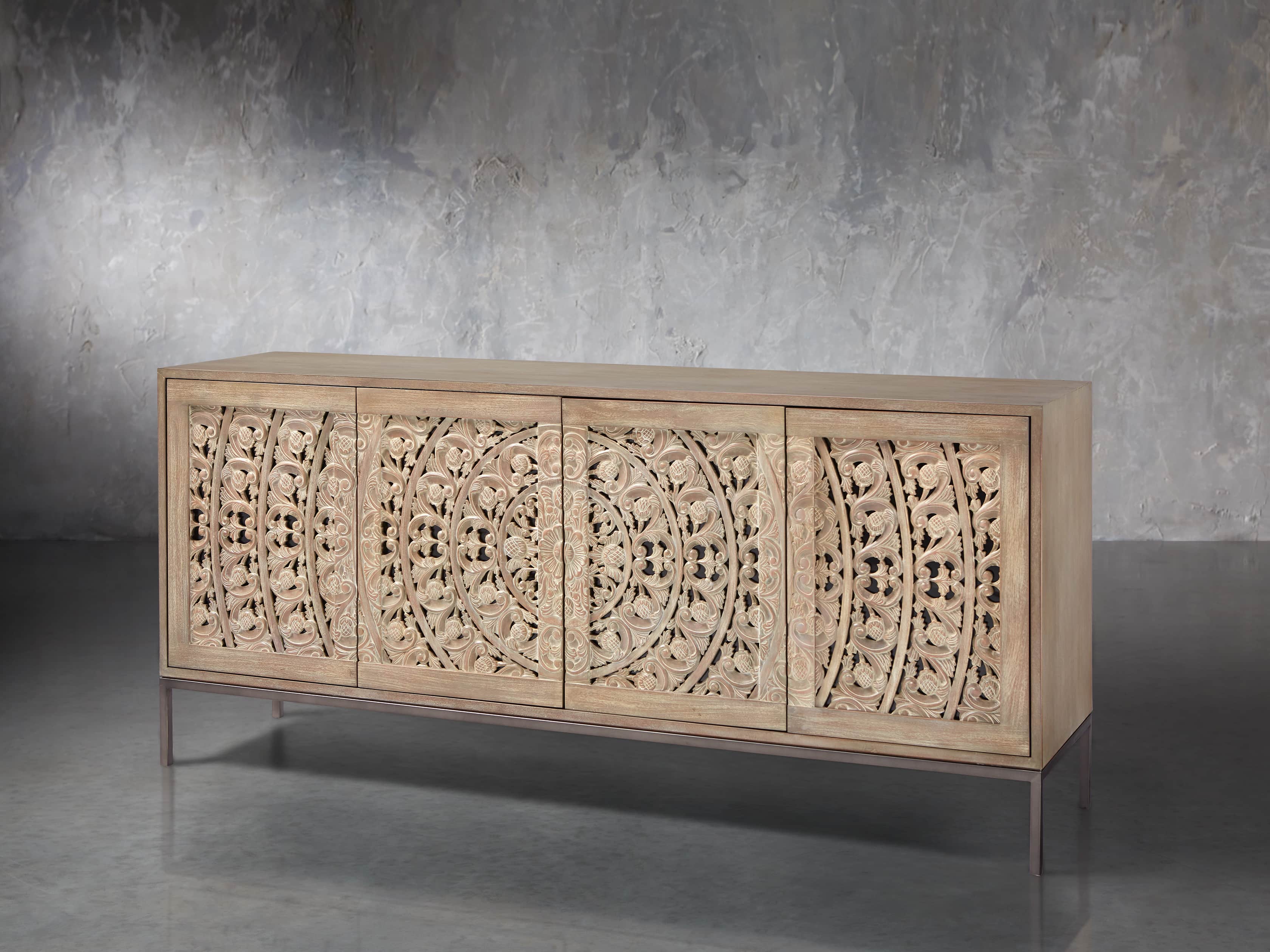 Mandara 71” Media Console in Jepara Natural