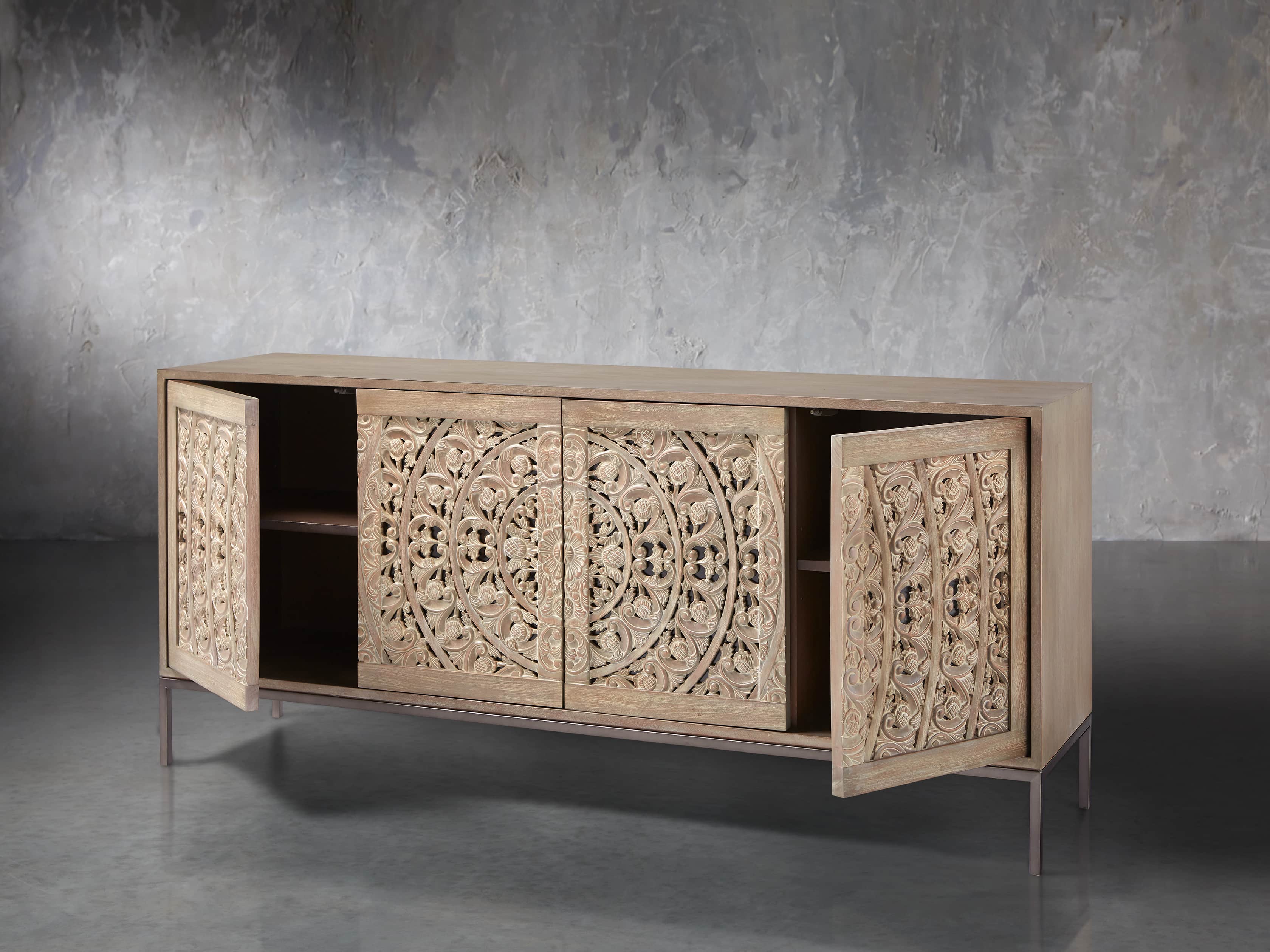 Mandara 71” Media Console in Jepara Natural