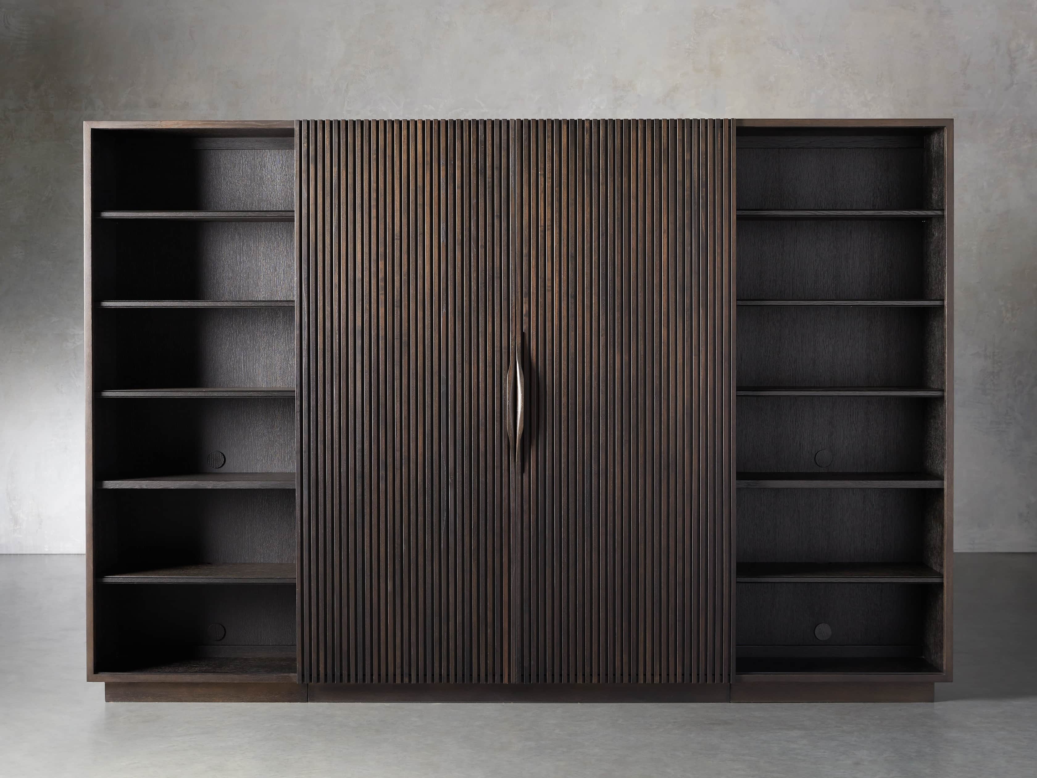 Newton 127" Wall Unit with Teak Doors