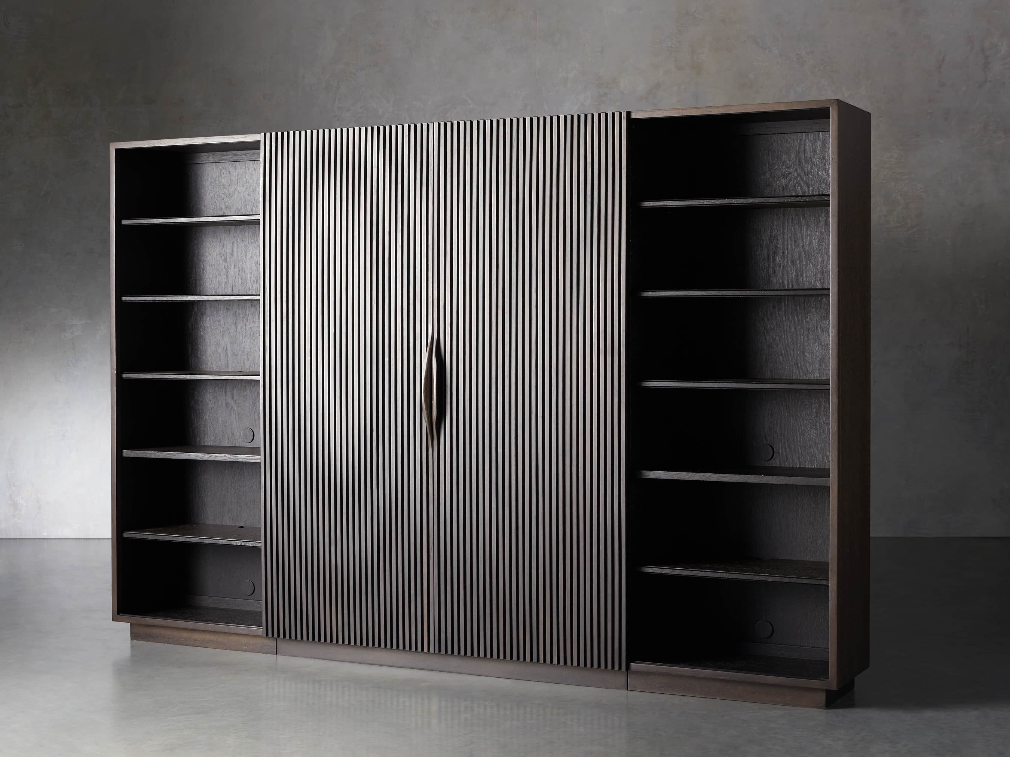 Newton 127" Wall Unit with Teak Doors