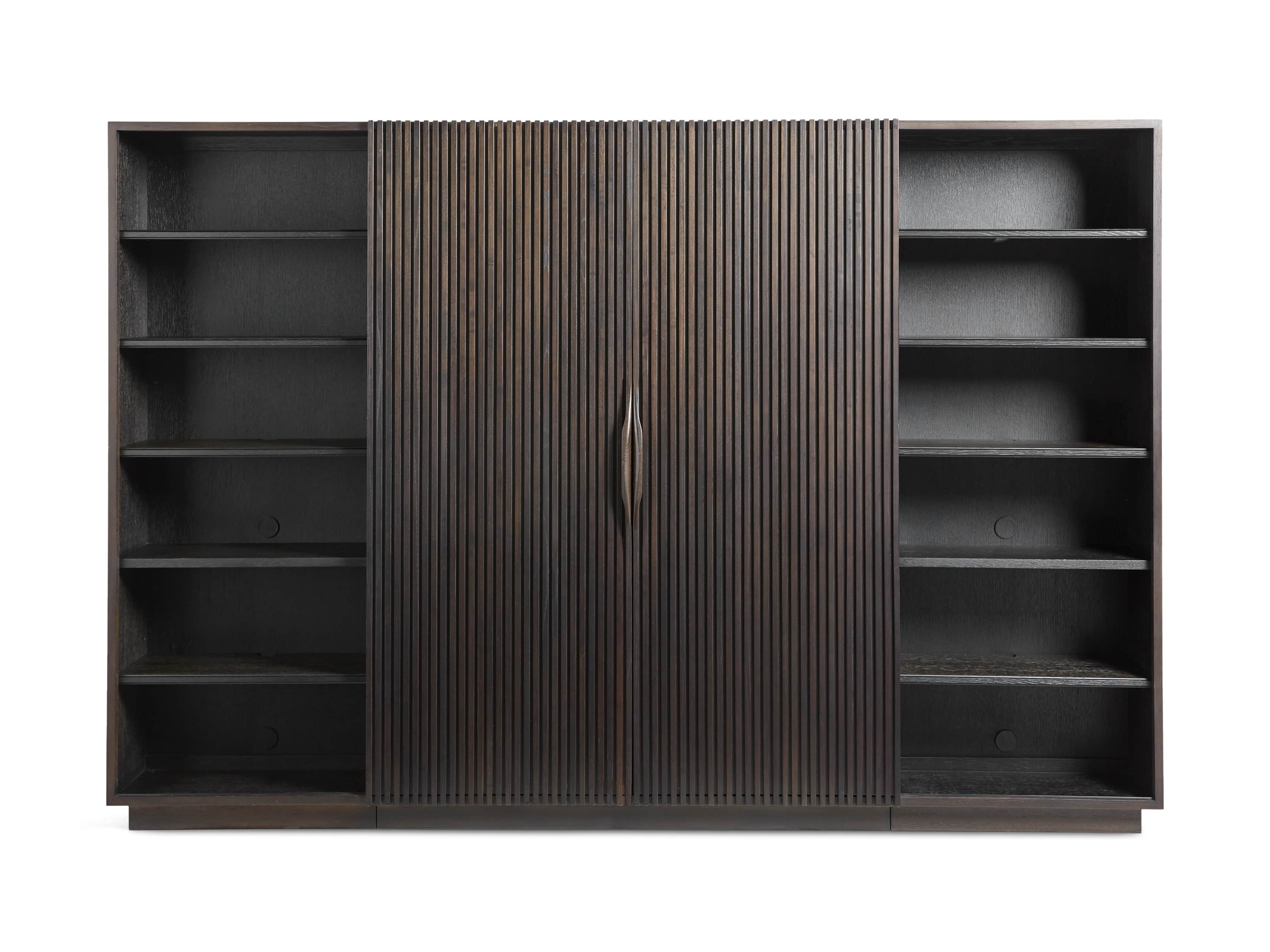 Newton 127" Wall Unit with Teak Doors