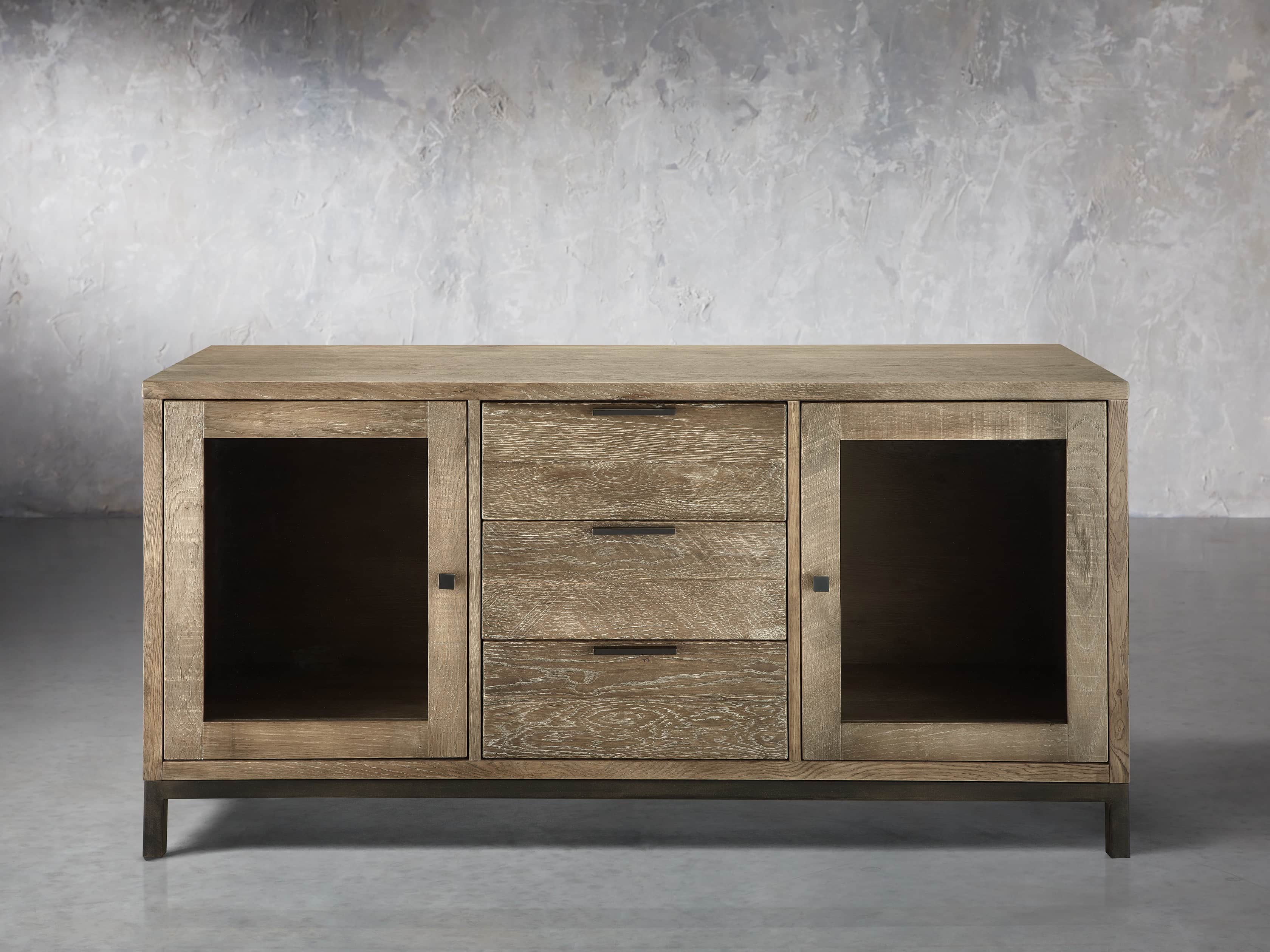 Palmer 2 Door Media Console In Natural Oak