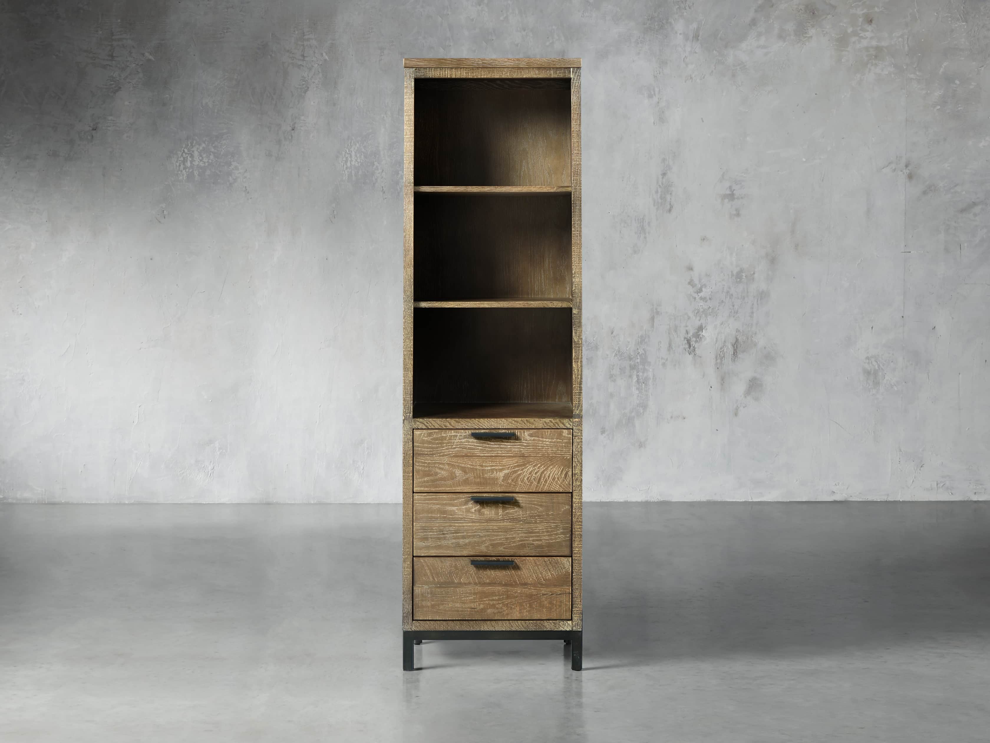Palmer Angled Bookcase In Natural Oak