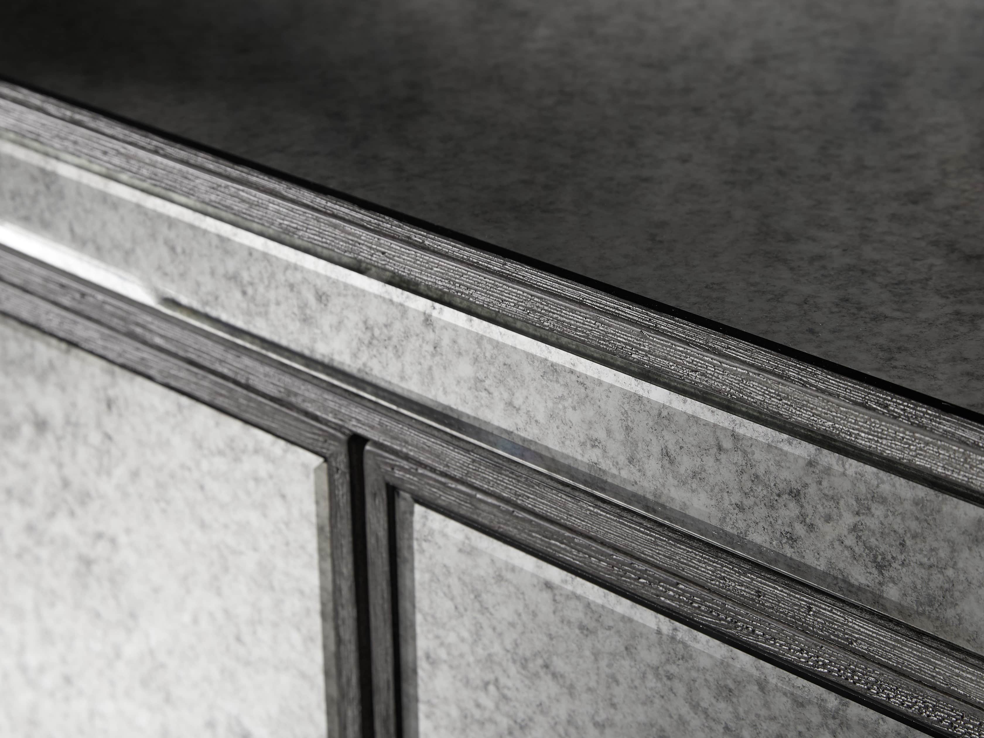 Reese 3-Door Media Console in Antique Mirror