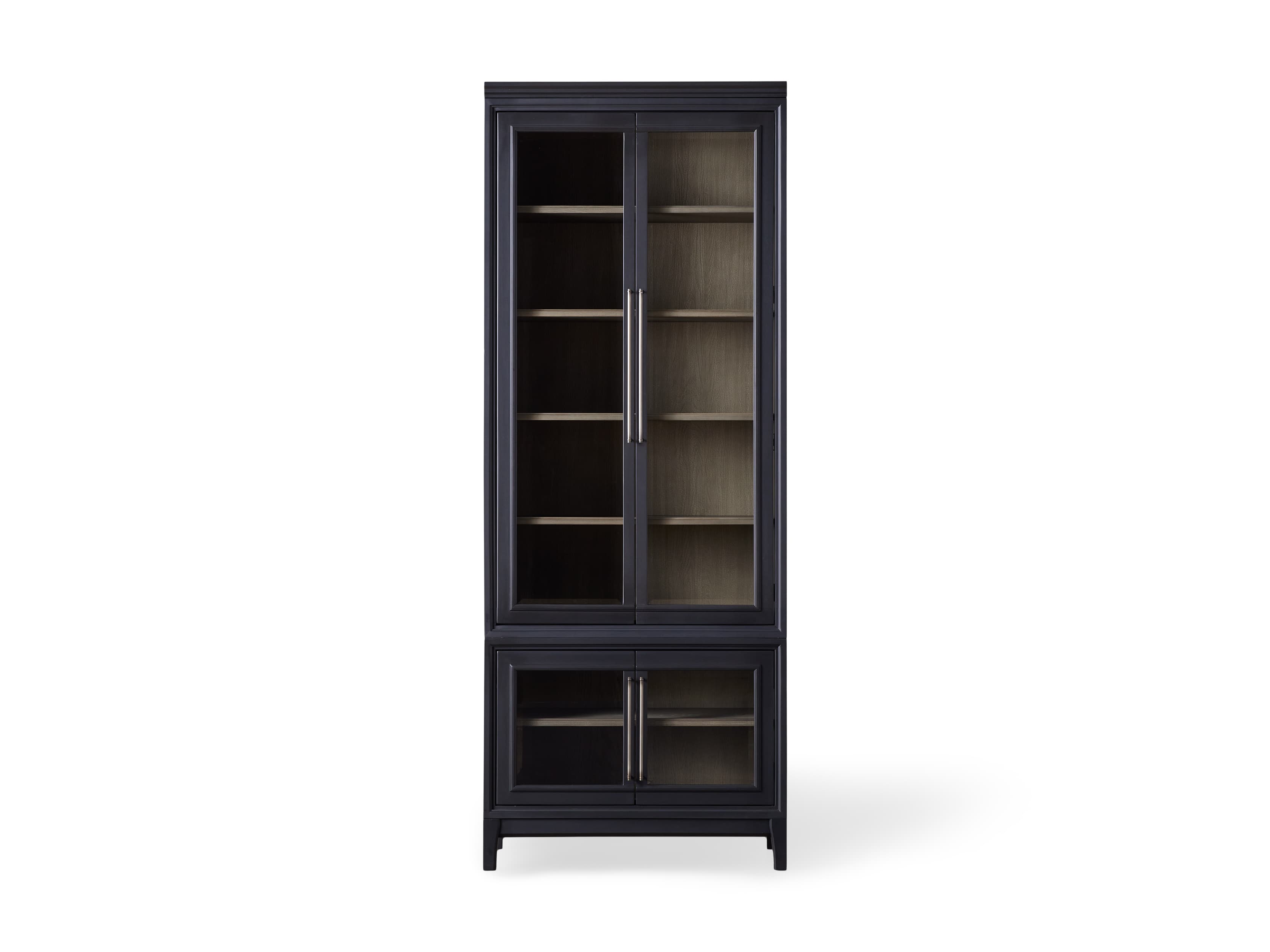 Rowan Beveled Glass-Double Door Cabinet in Black, slide 3 of 3