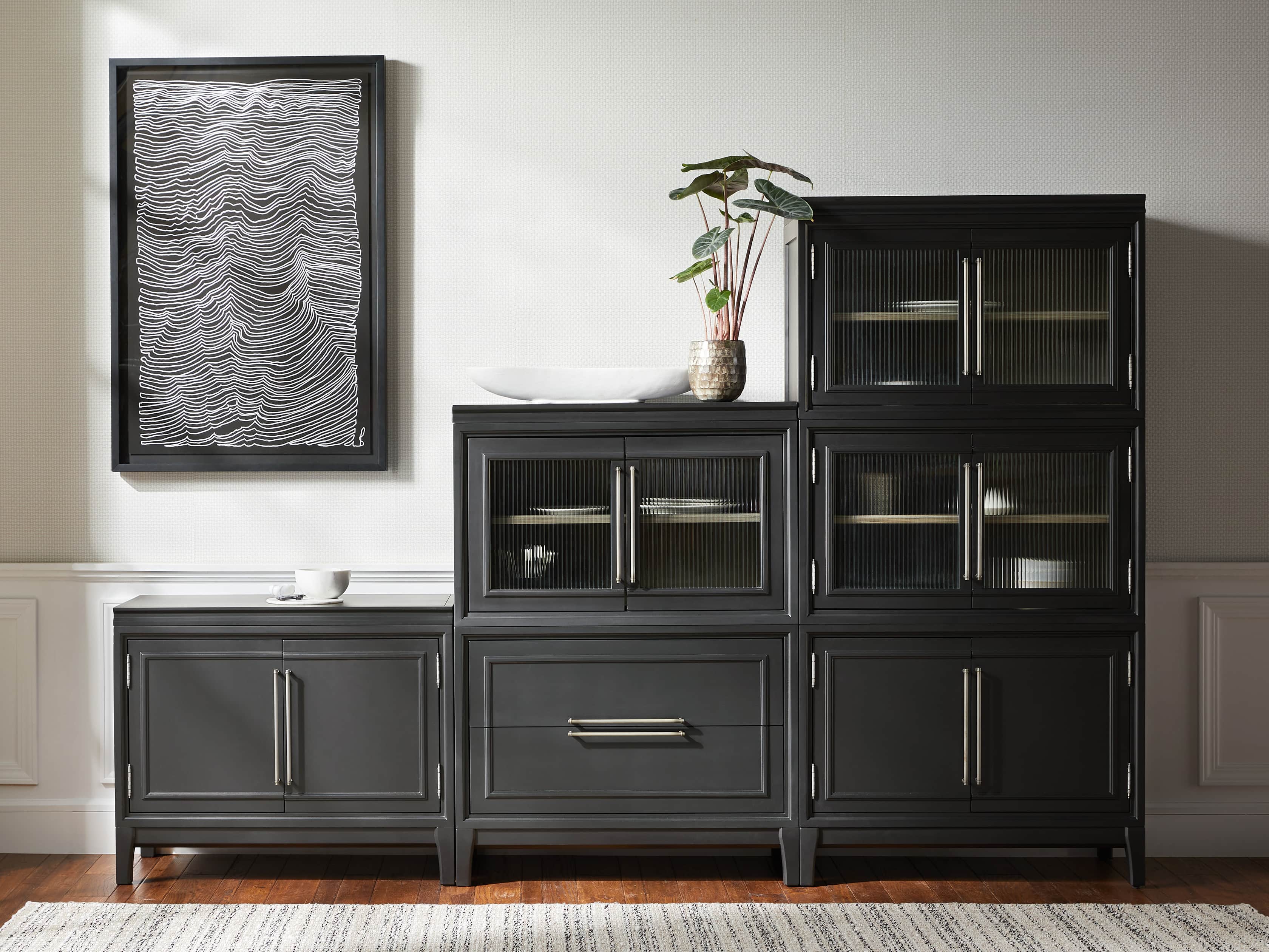 Rowan Modular Reeded Descending Cabinets Arhaus