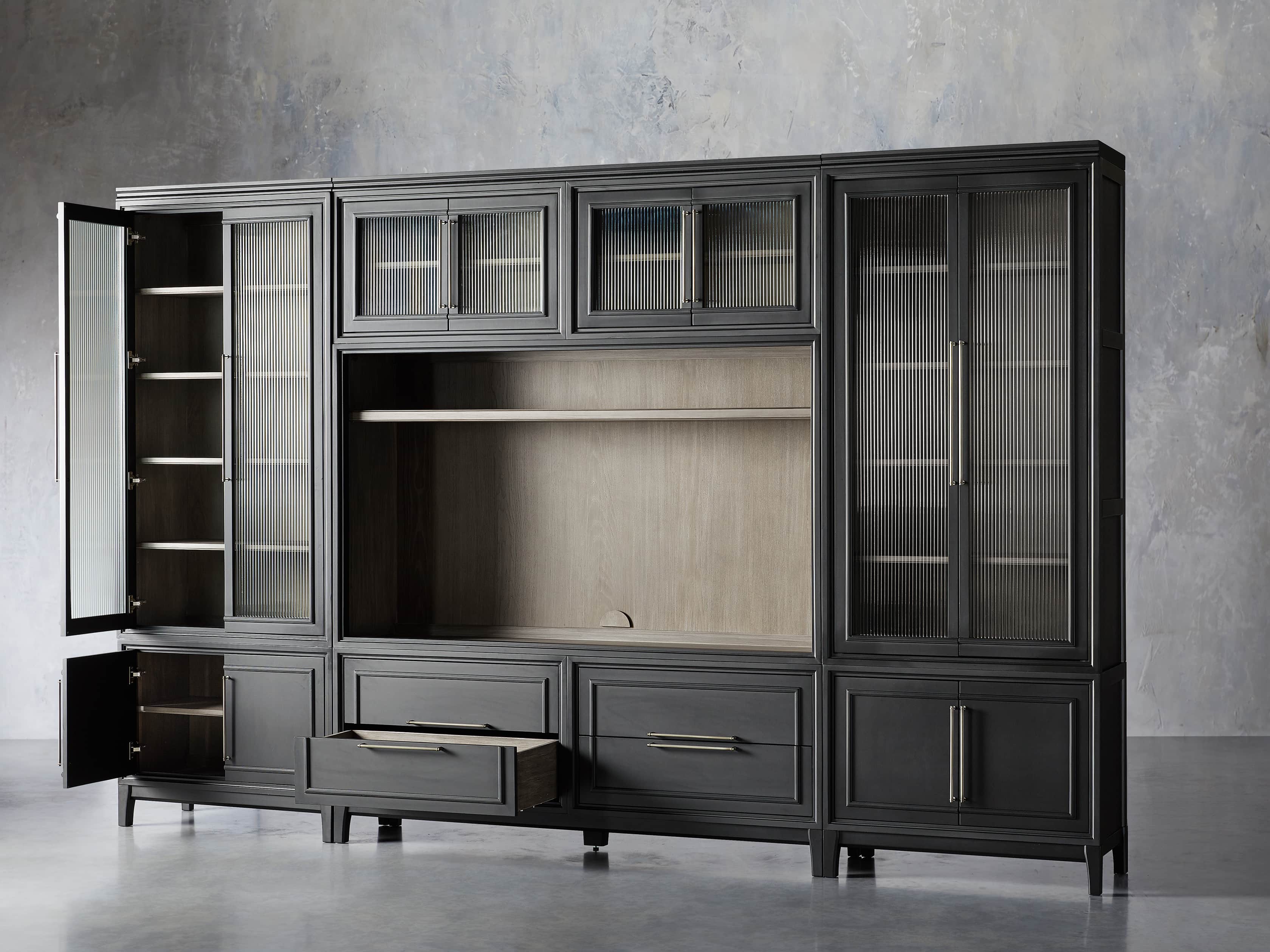 Rowan Modular 160" Wall Unit in Scoria Black