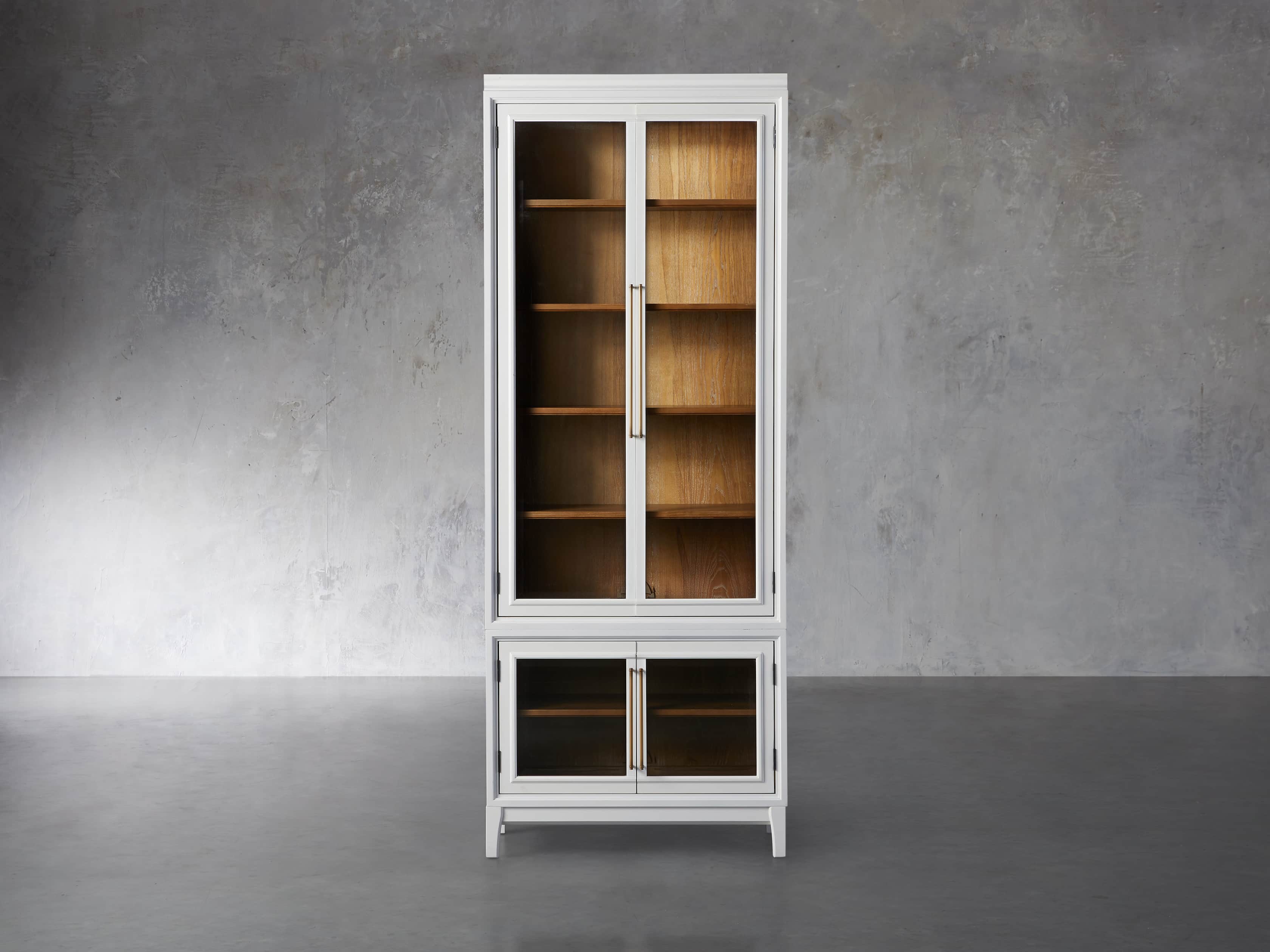 Rowan Beveled Glass-Double Door Cabinet in Cirrus, slide 1 of 5
