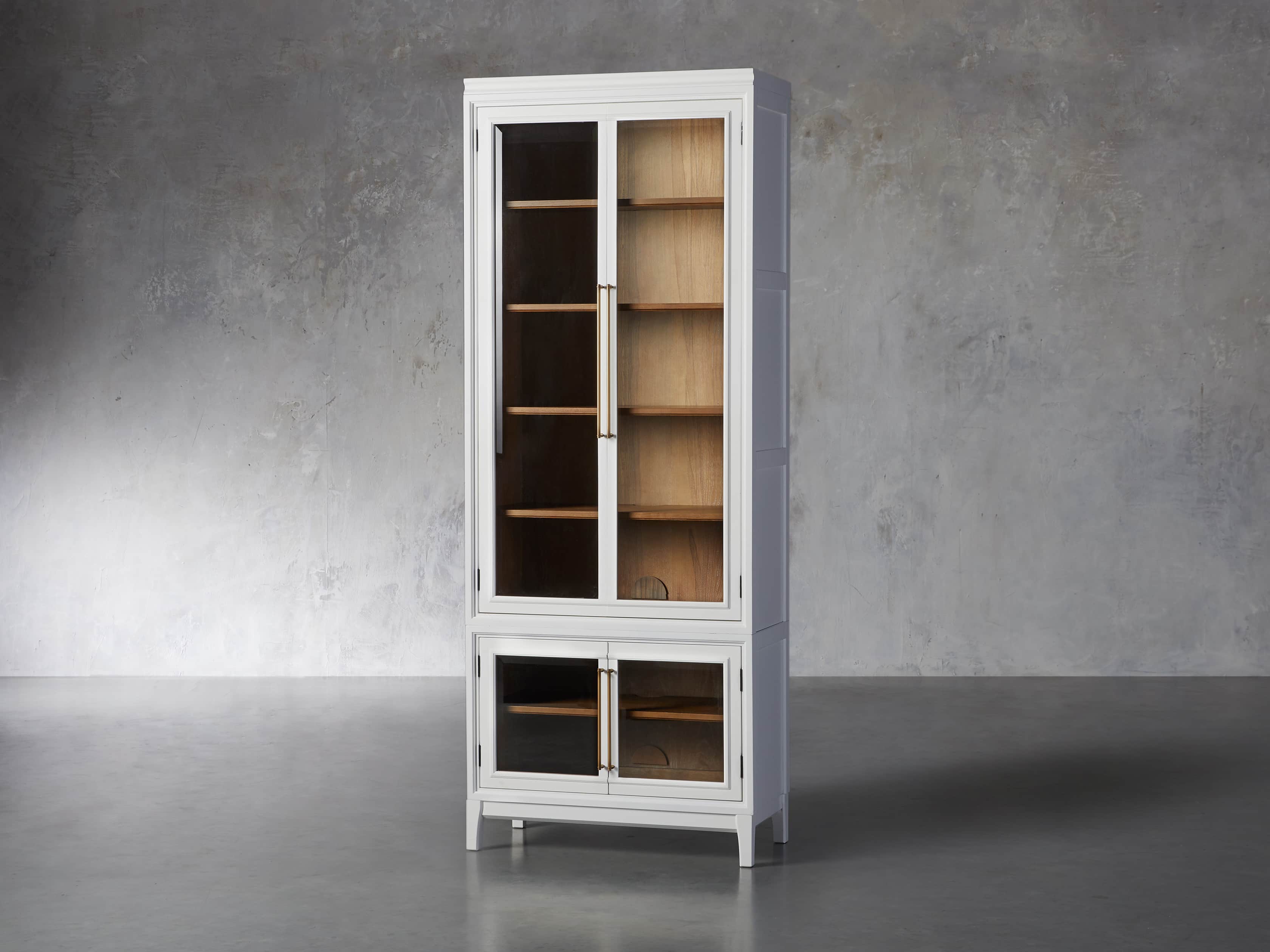 Rowan Beveled Glass-Double Door Cabinet in Cirrus, slide 2 of 5