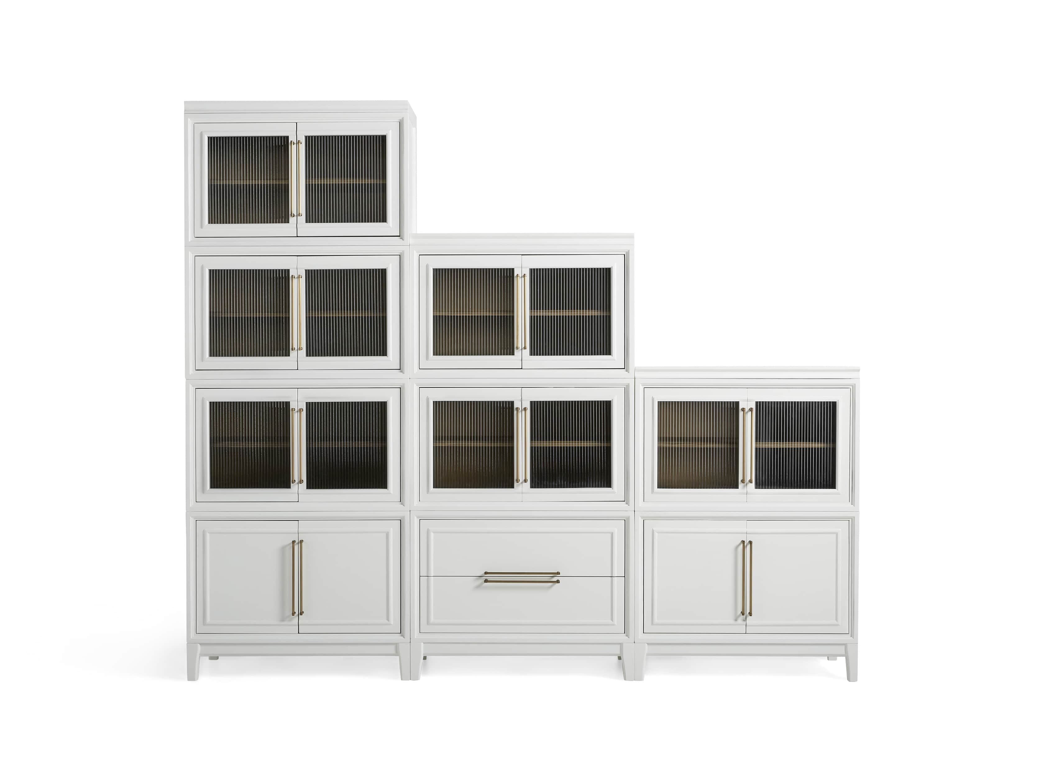 Rowan Modular Large Reeded Descending Cabinets Arhaus