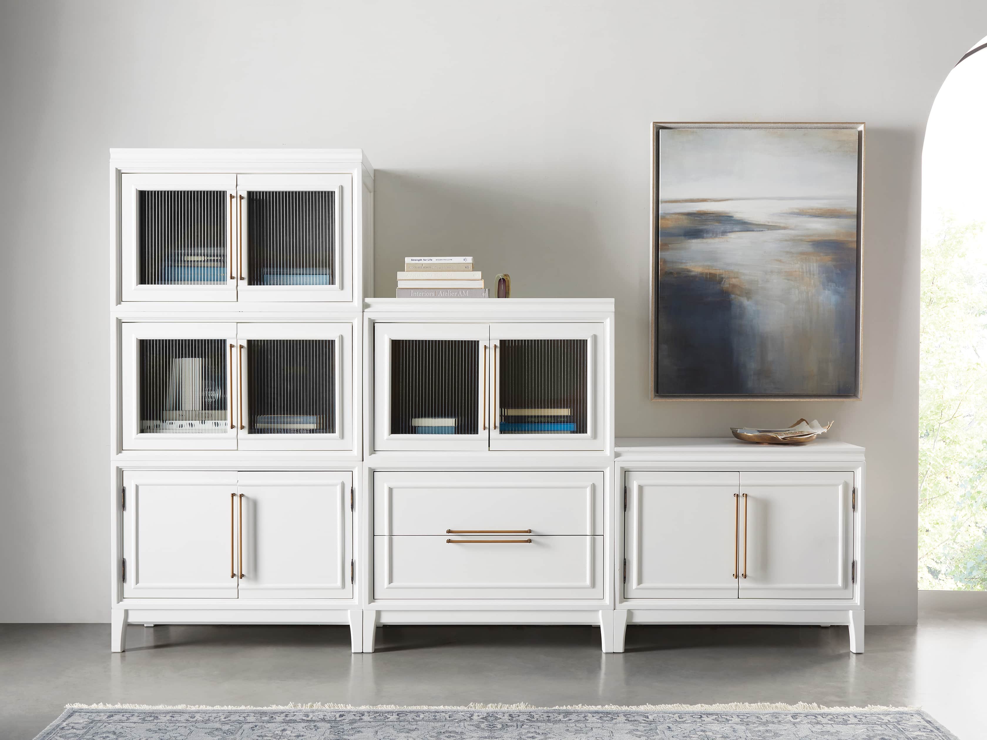 Rowan Modular 105" Descending Wall Unit in Cirrus, slide 1 of 12
