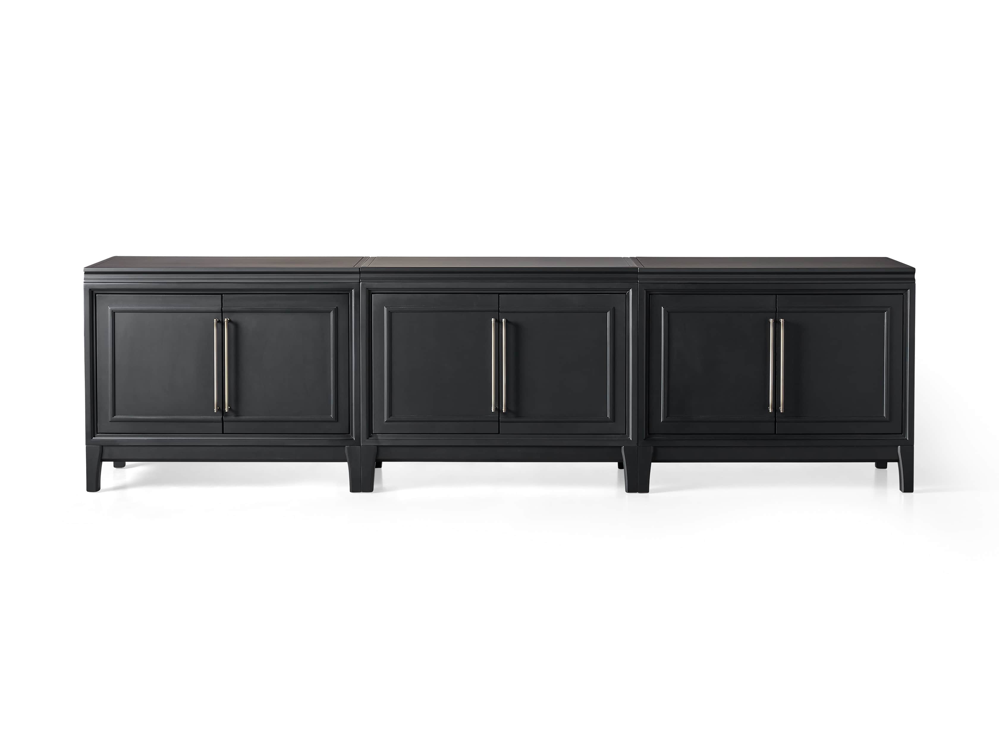 Rowan Modular 105" Media Console with Doors in Scoria Black, slide 5 of 5