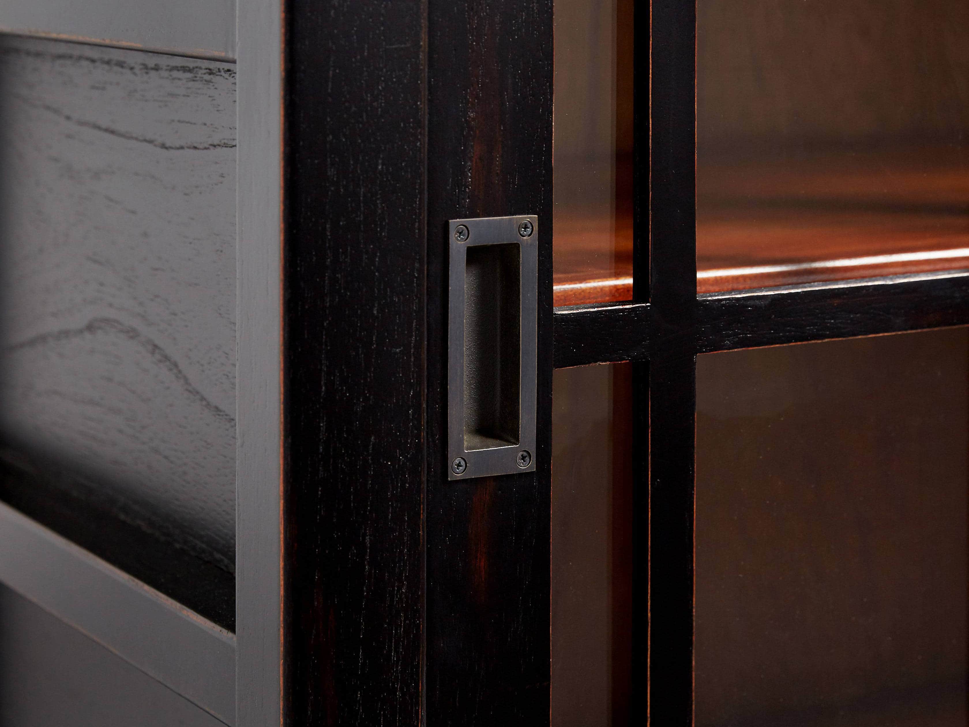 Spencer 48" Bookcase with Glass Doors In Spencer Black, slide 4 of 5