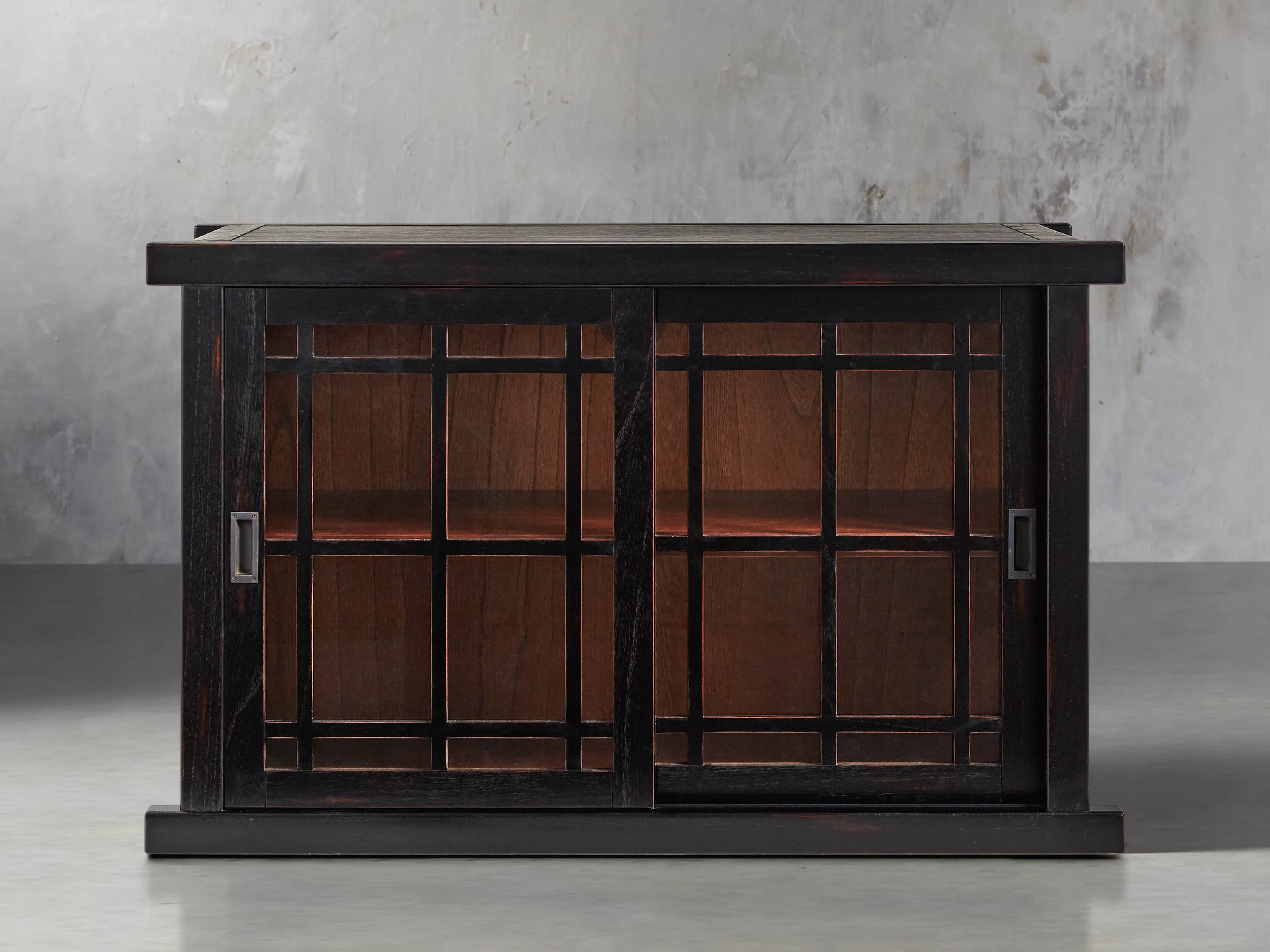 Spencer 48" Bookcase with Glass Doors In Spencer Black, slide 1 of 5
