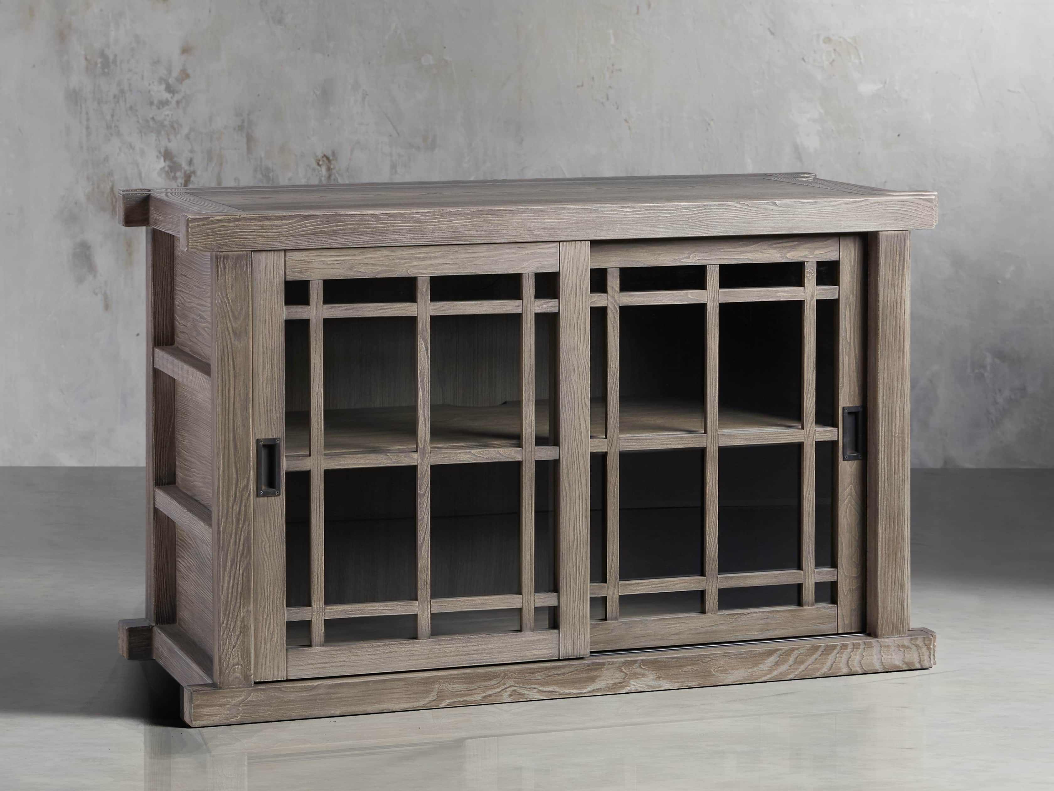 Spencer 48" Glass Cabinet in Stone on Ash, slide 2 of 8