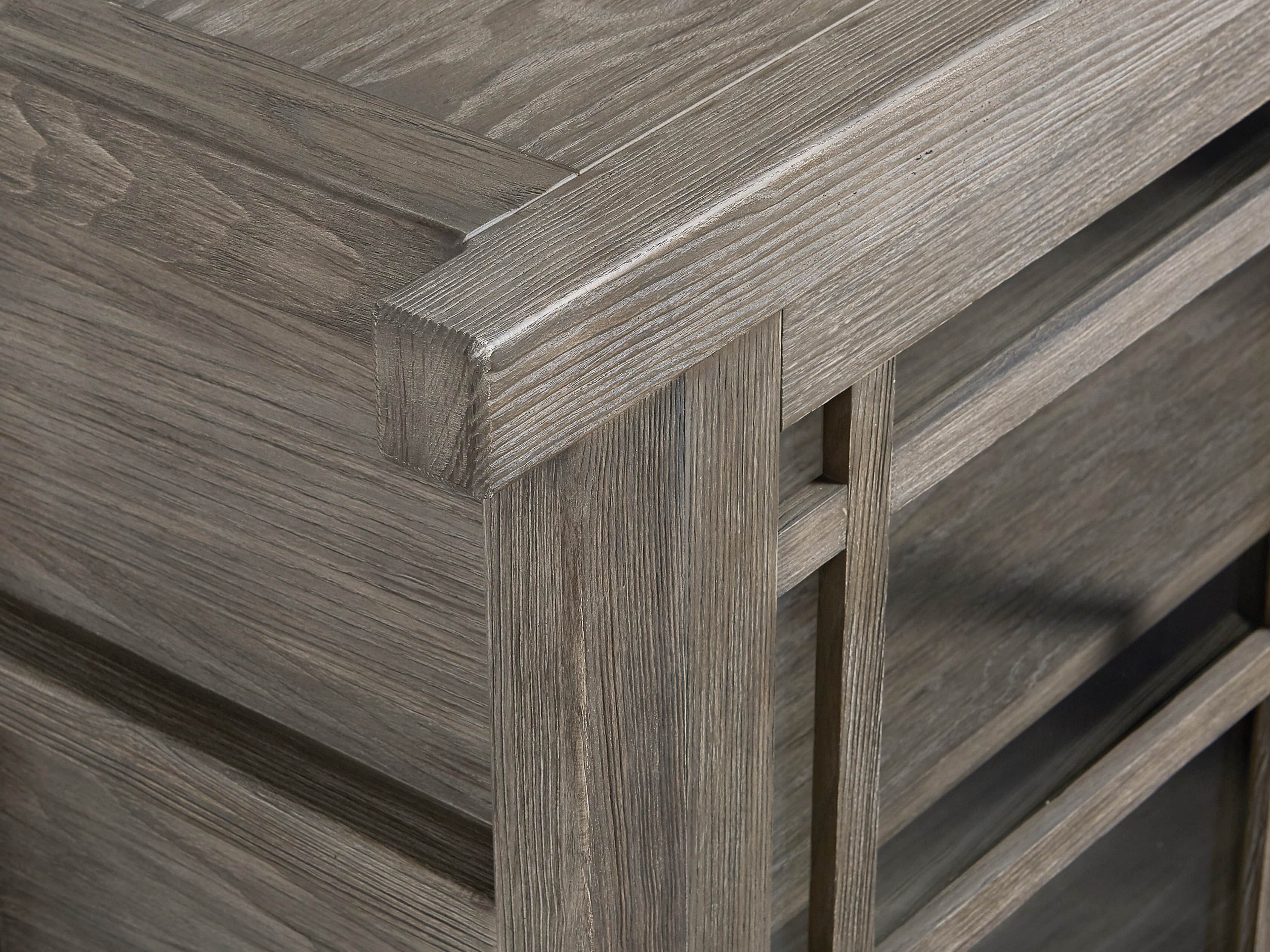 Spencer 71" Bookcase with Glass Doors in Stone on Ash