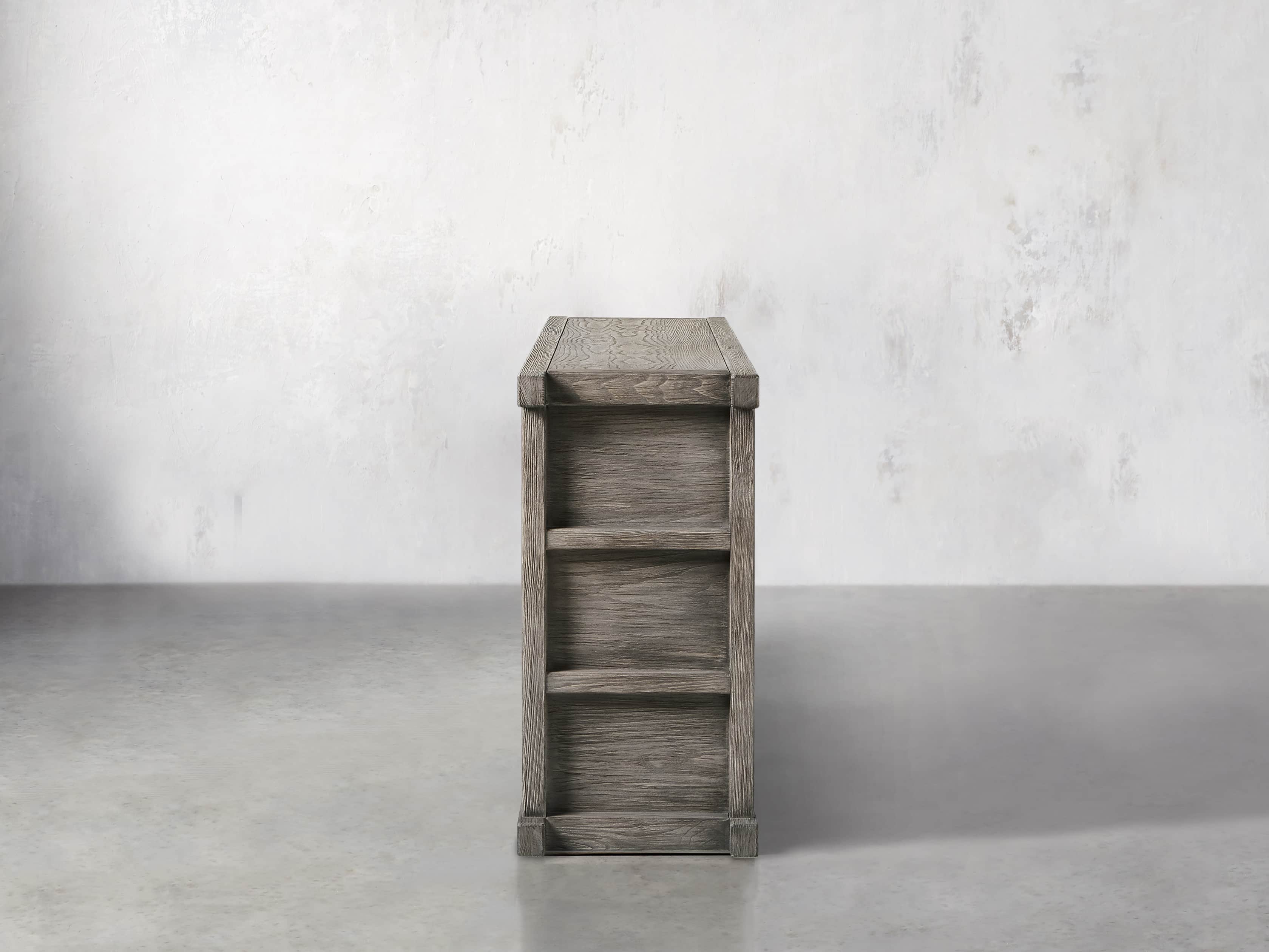 Spencer 71" Bookcase with Glass Doors in Stone on Ash