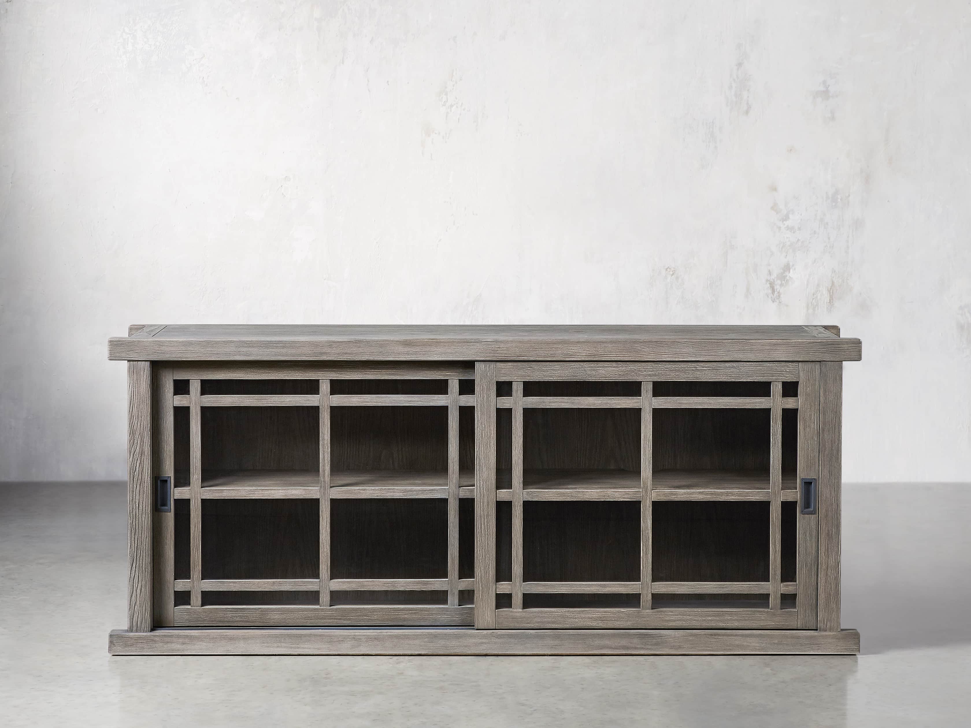 Spencer 71" Bookcase with Glass Doors in Stone on Ash
