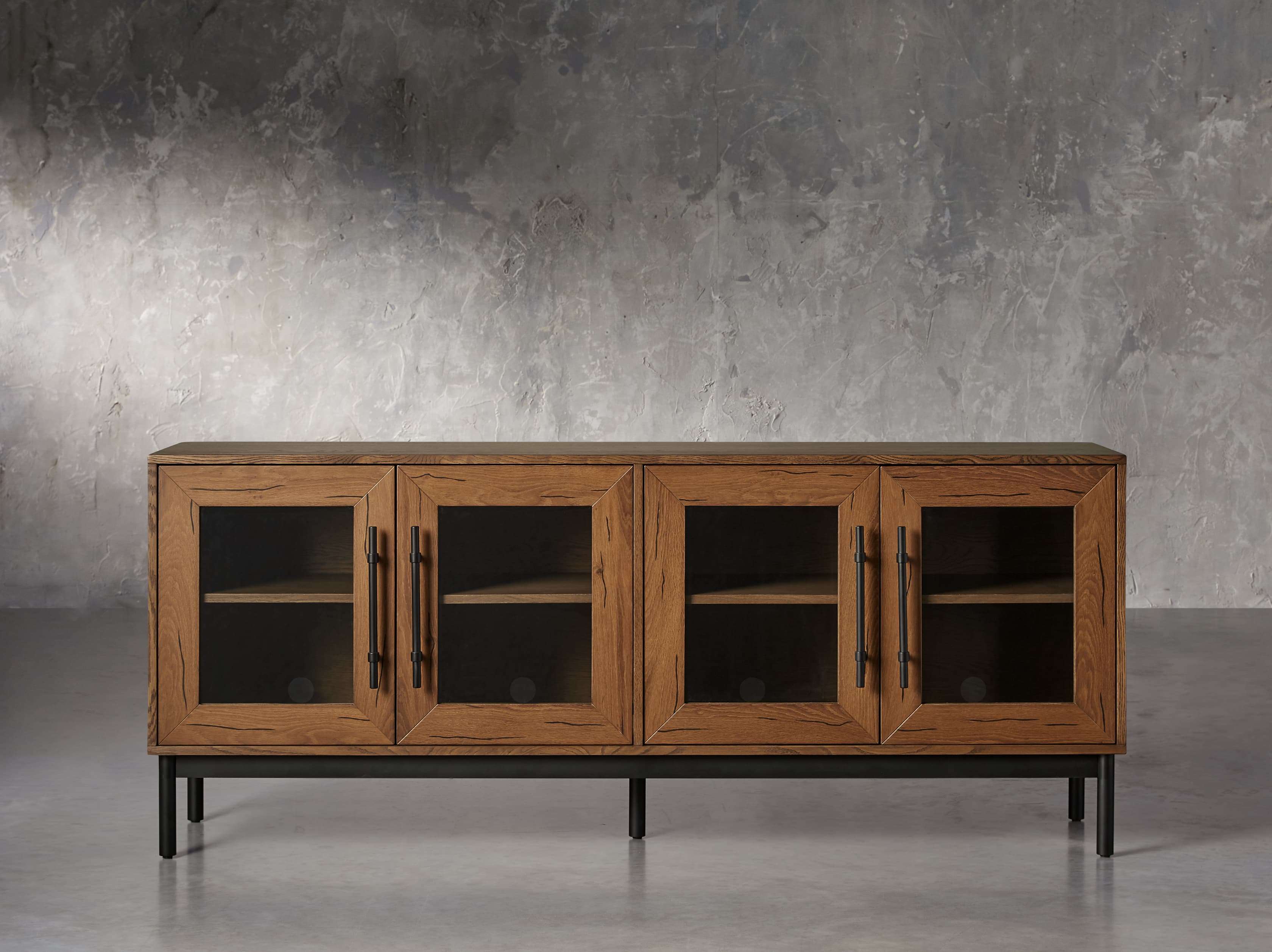 Sullivan 75.25" Media Console in Northman Oak, slide 1 of 5