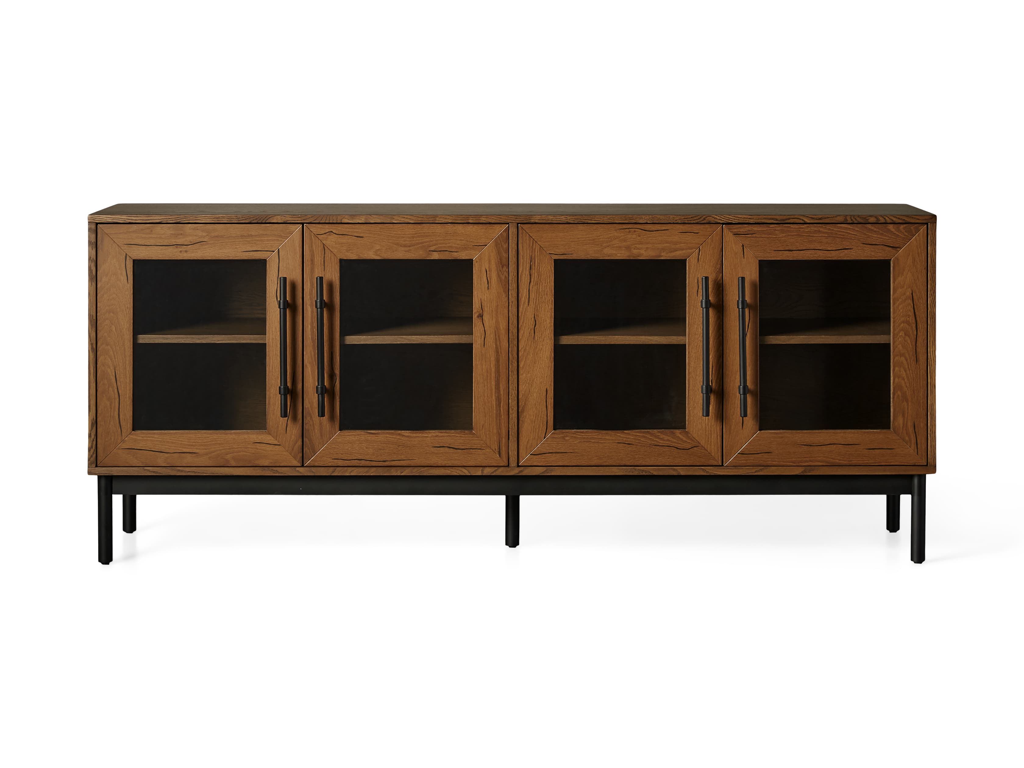 Sullivan 75.25" Media Console in Northman Oak, slide 5 of 5