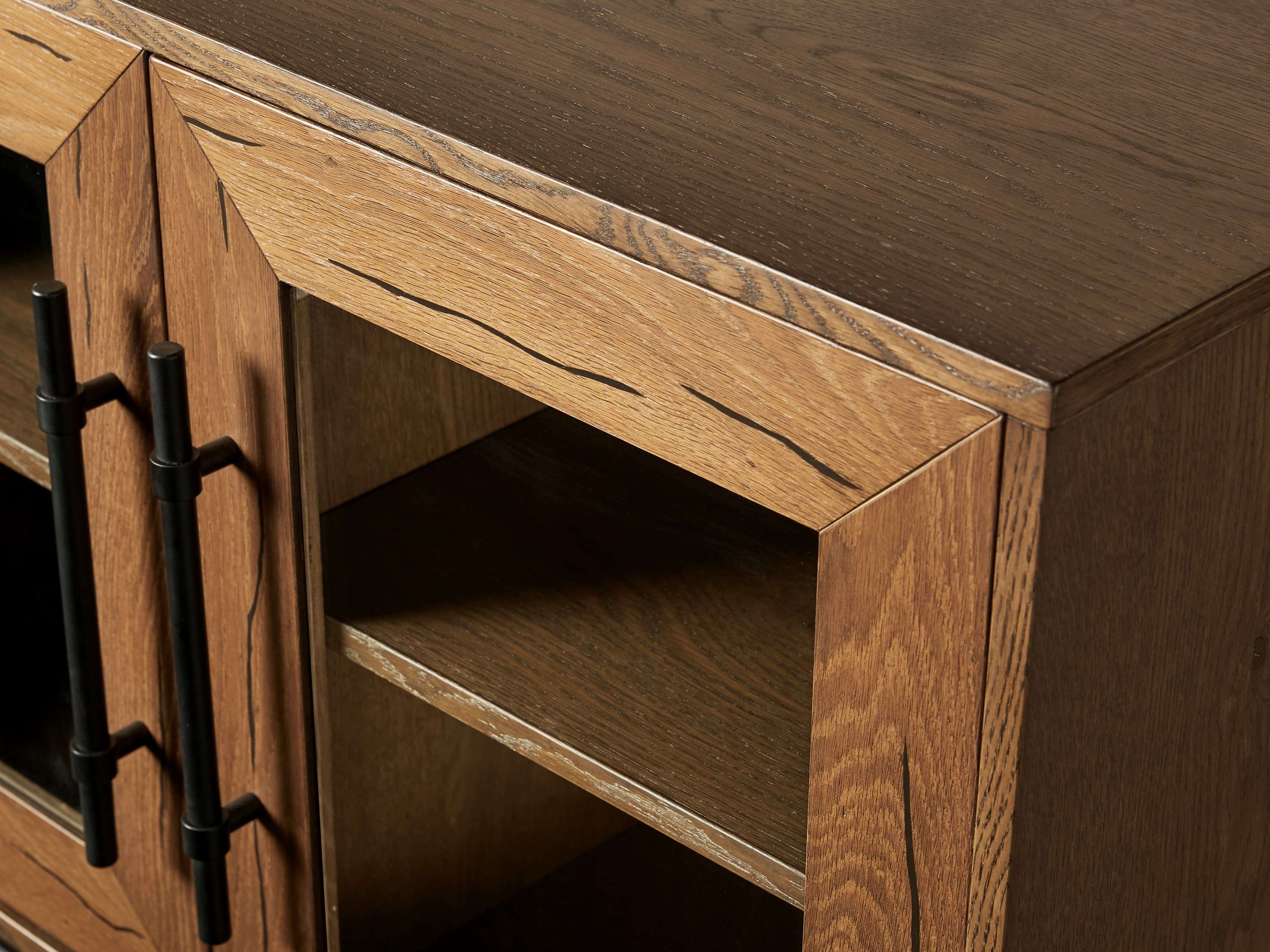 Sullivan 75.25" Media Console in Northman Oak, slide 4 of 5
